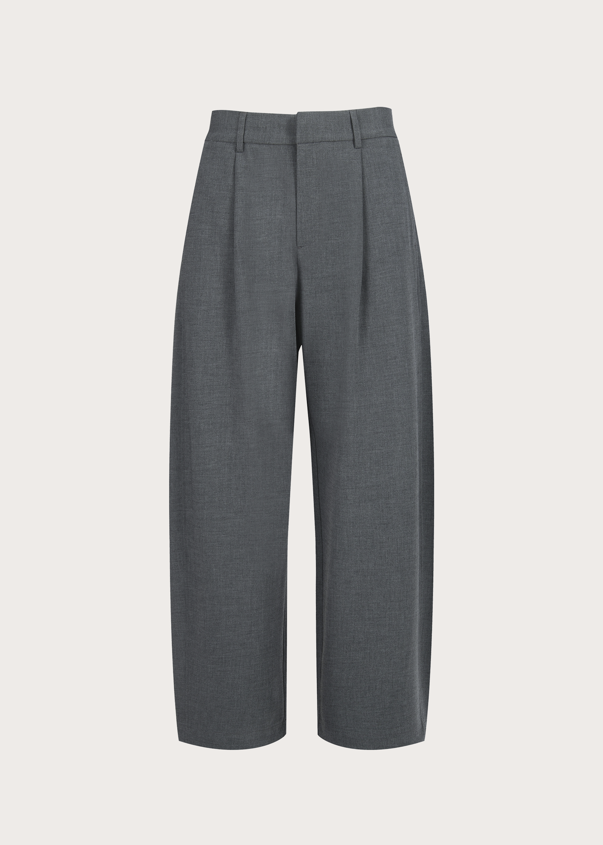 Drapey Wool-Blend Pleated Trousers Grey