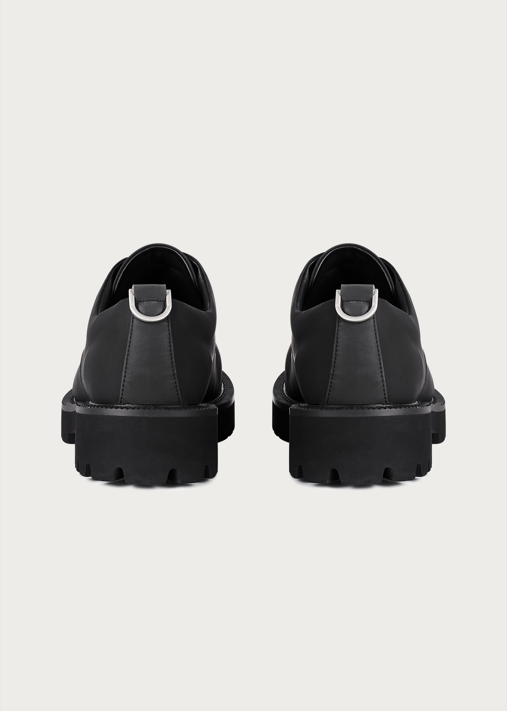 Chunky Round-Toe Derby Shoes Matte Black