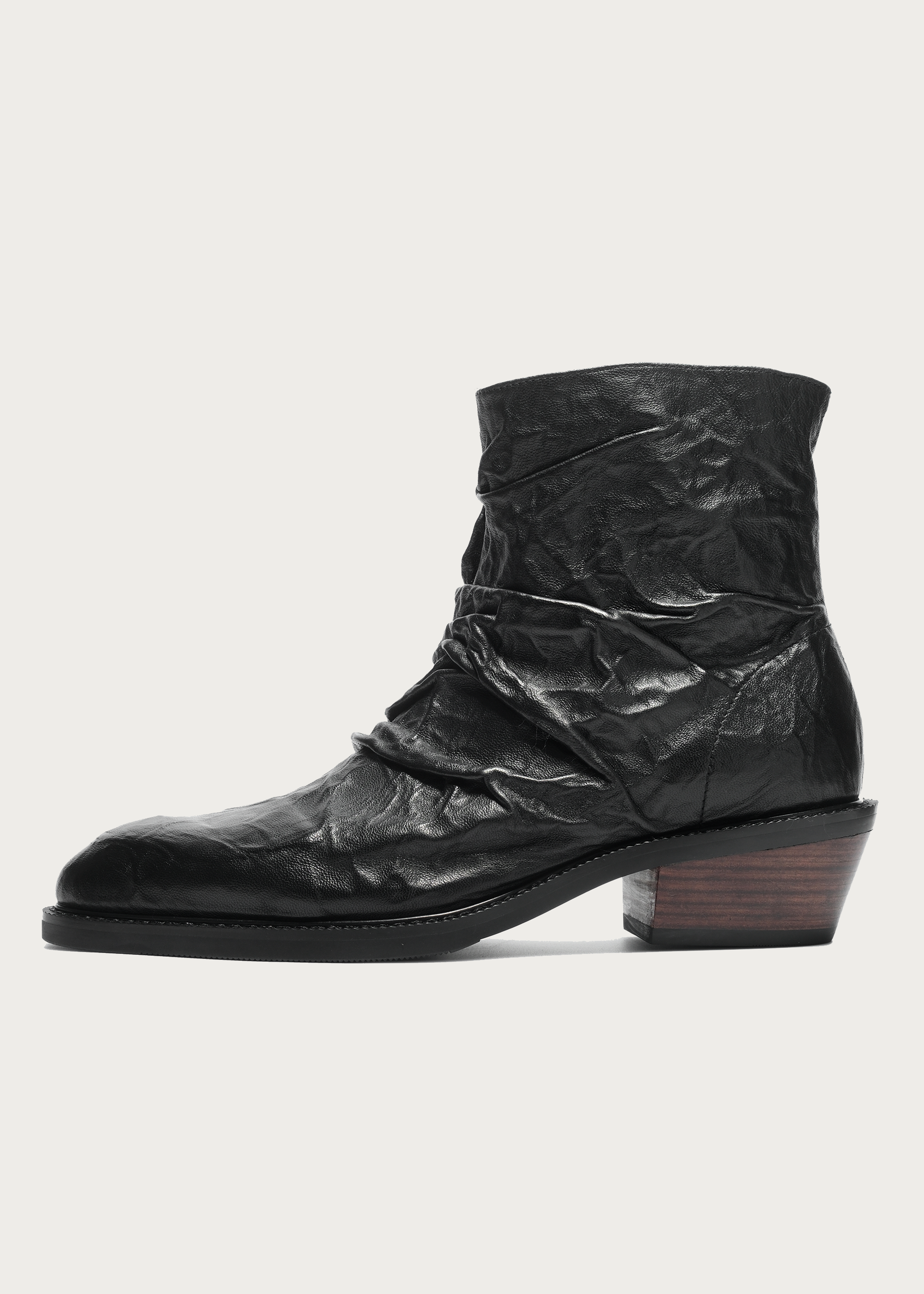 Chelsea boots Metallic-texture Pleated Sheepskin
