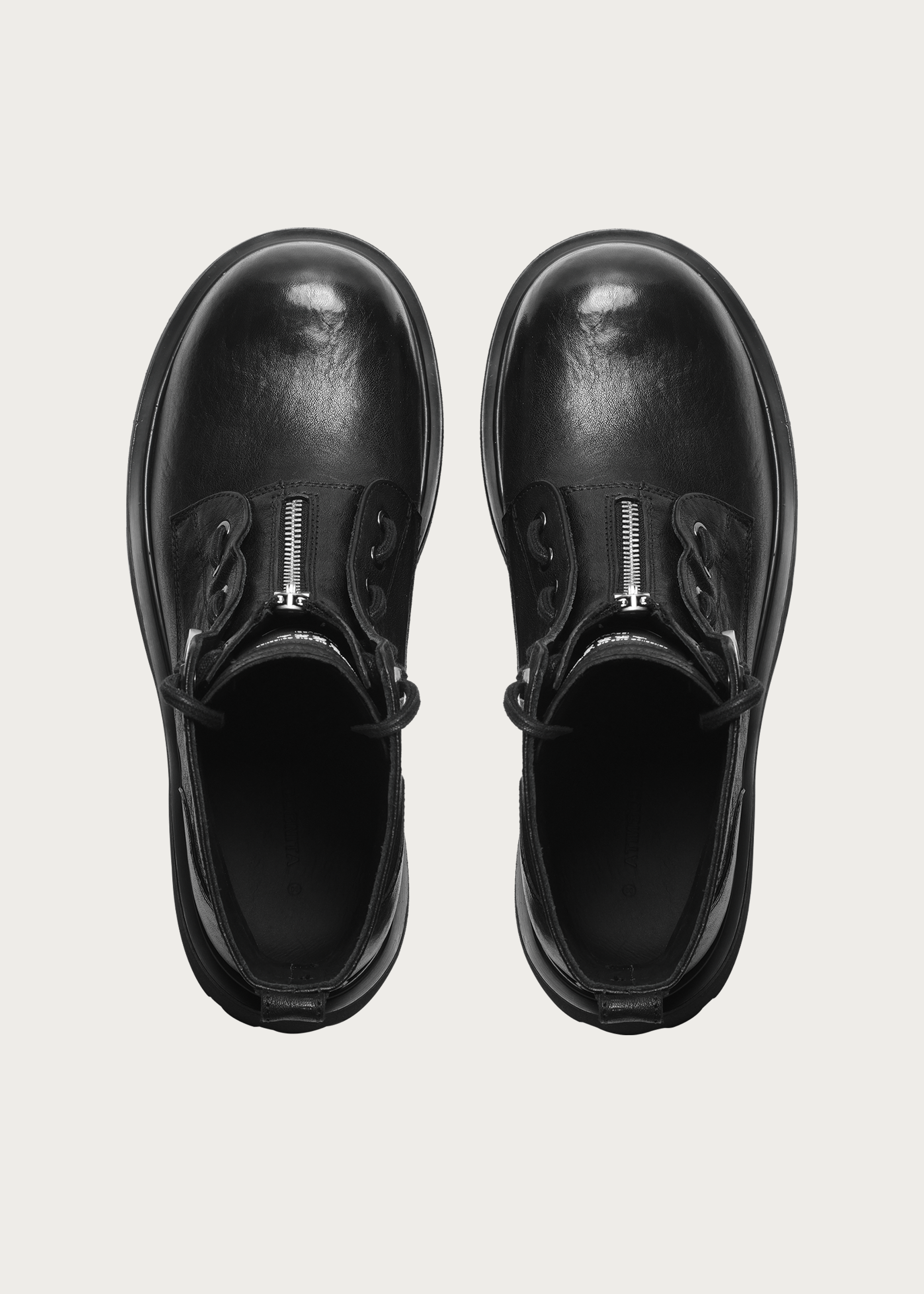 Workwear horsehide Zipper boots Black