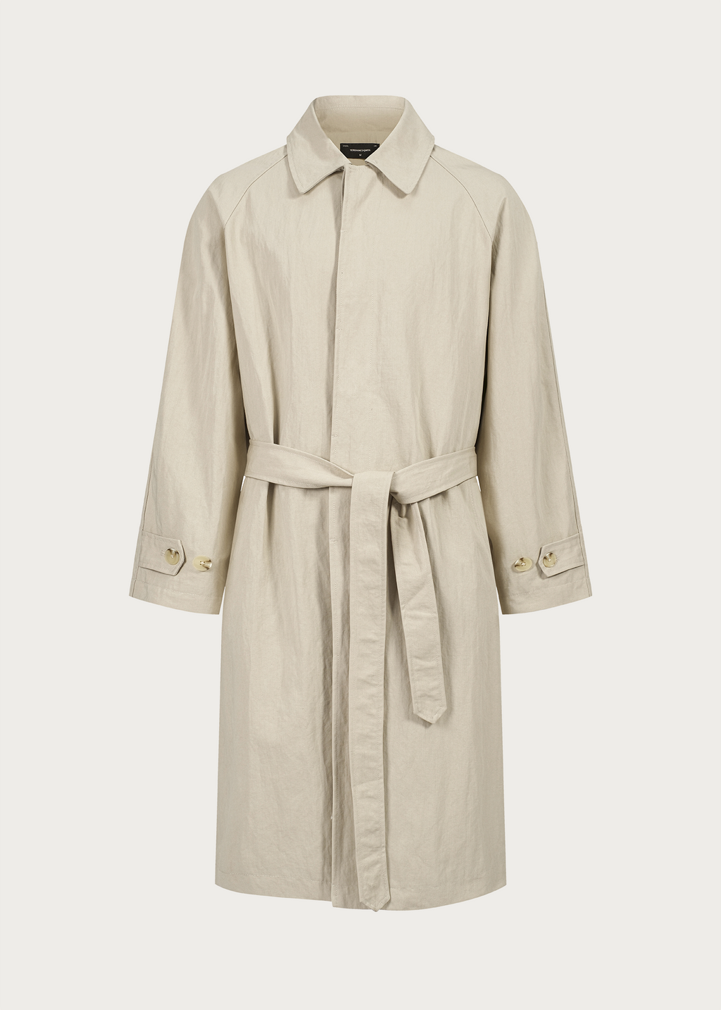 Long Lapel Trench Coat Khaki