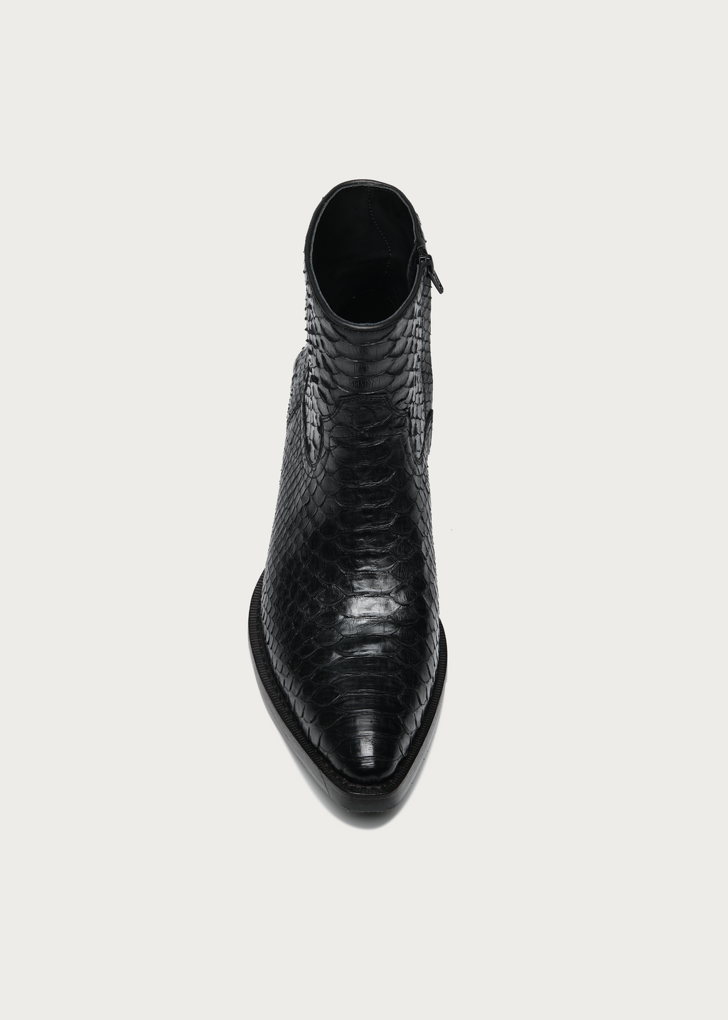 Ashen Python Leather Ankle Boots