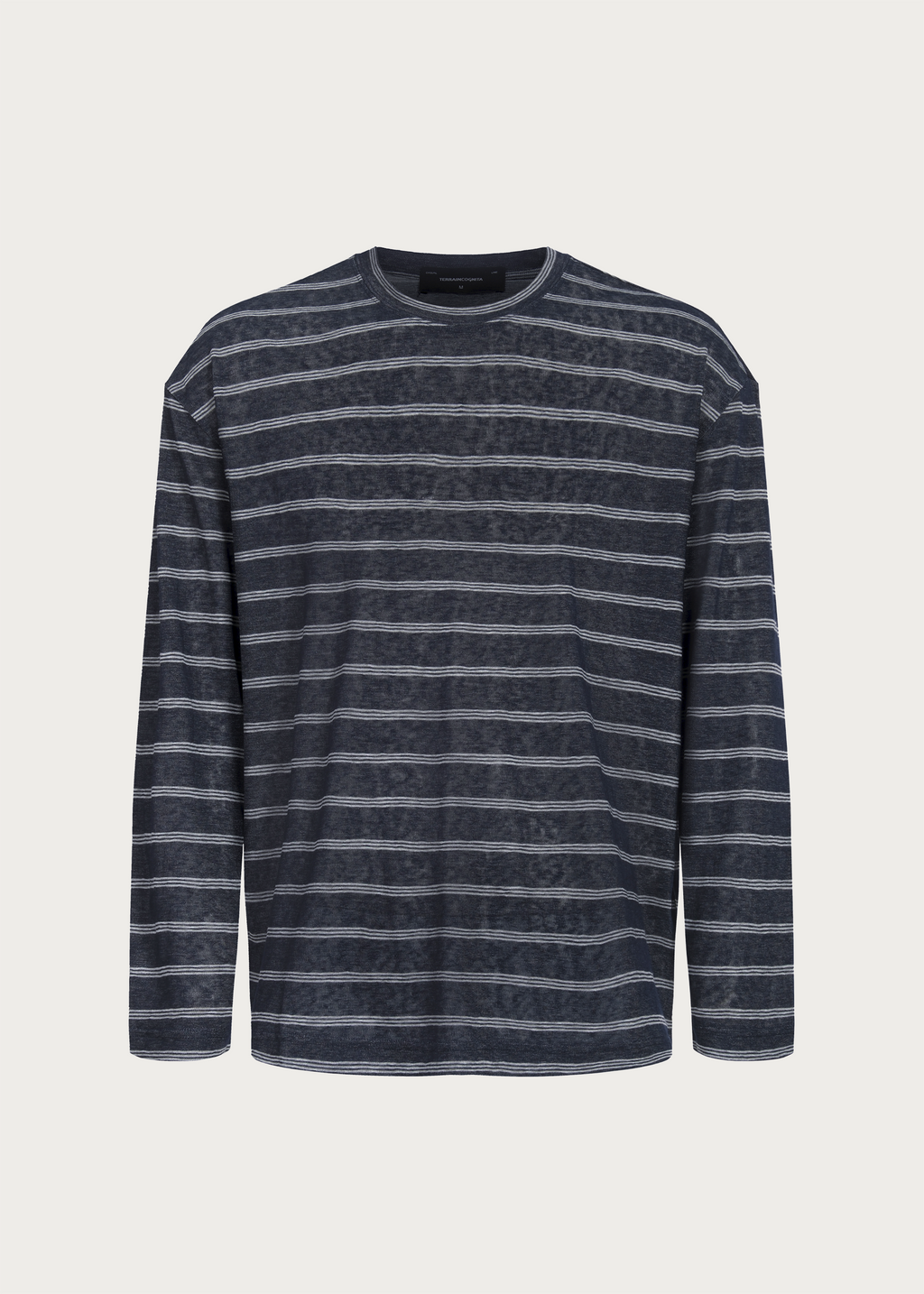 Basic Long-Sleeve Striped T-Shirt Blue
