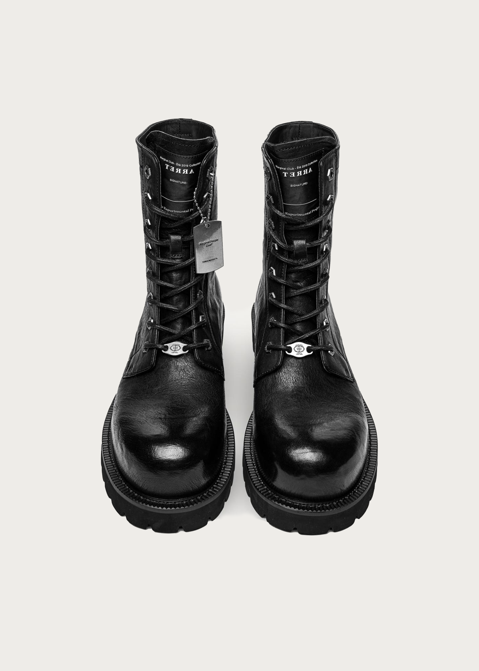 8-Eyelet Mid-calf Boots Black