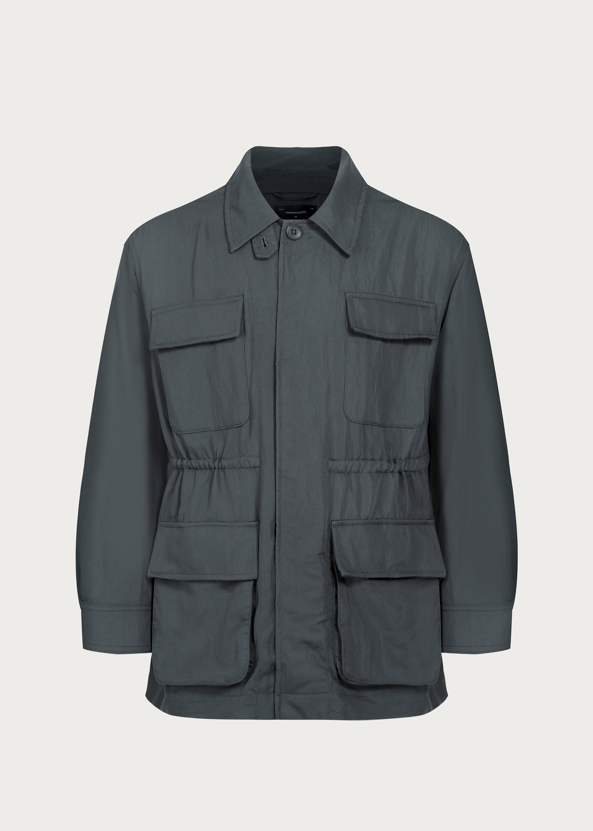 Four-Pocket Draped Lapel Jacket