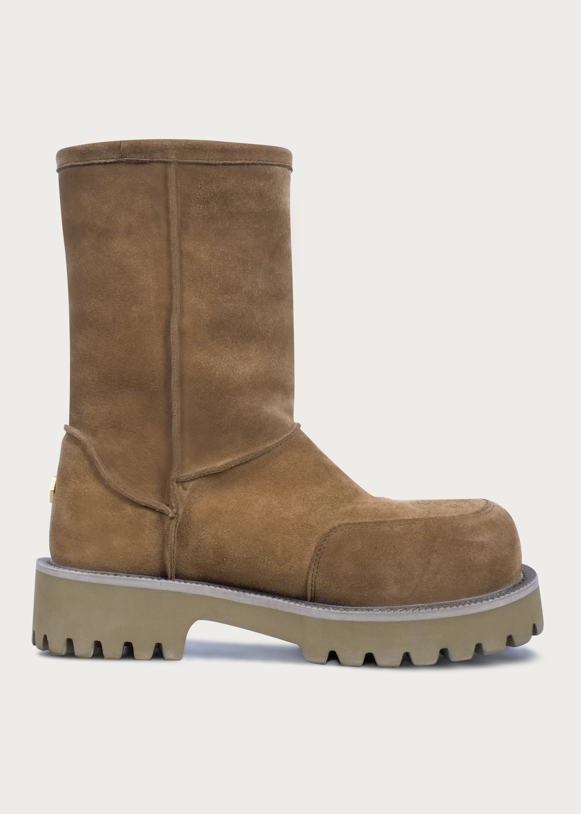 High snow boots Fleece-Lined Light brown