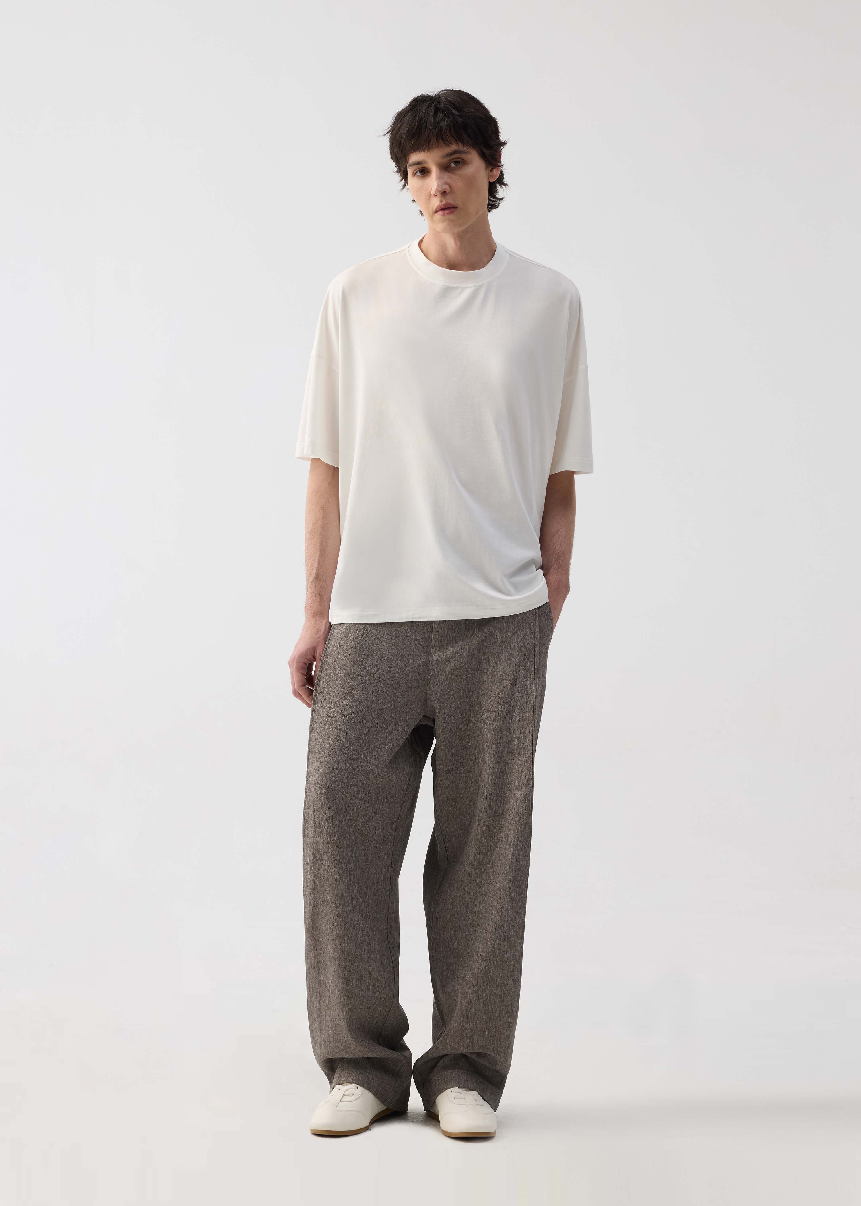Basic Relaxed-Fit Short-Sleeve T-Shirt White