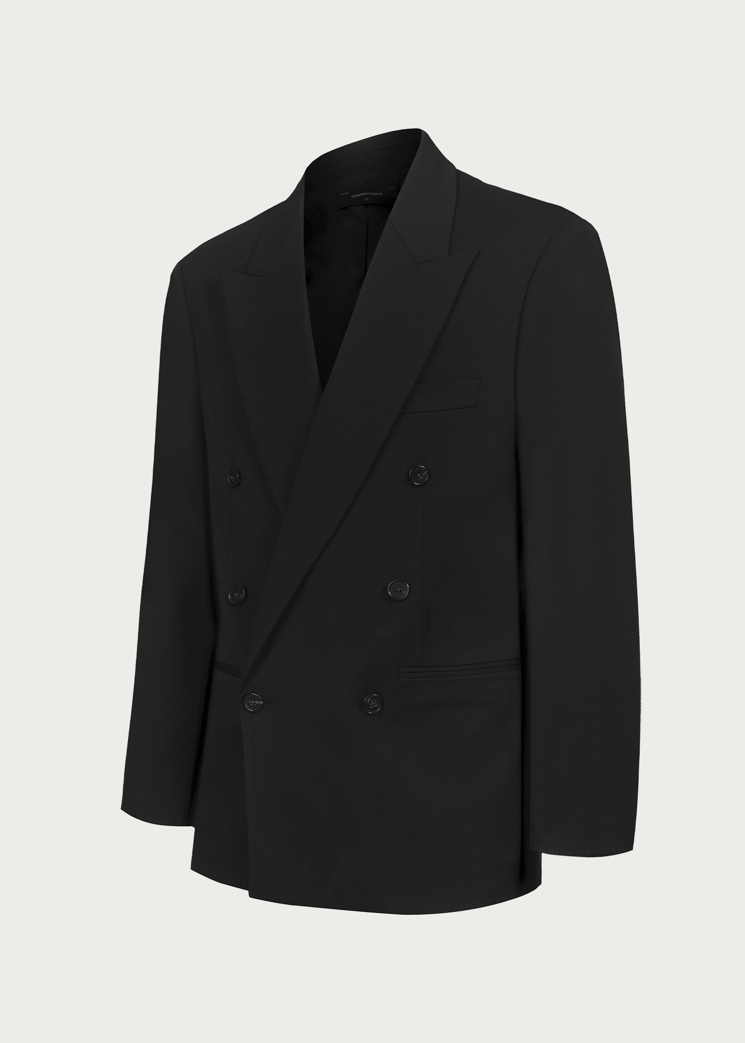 Notch lapel suit blazer Black