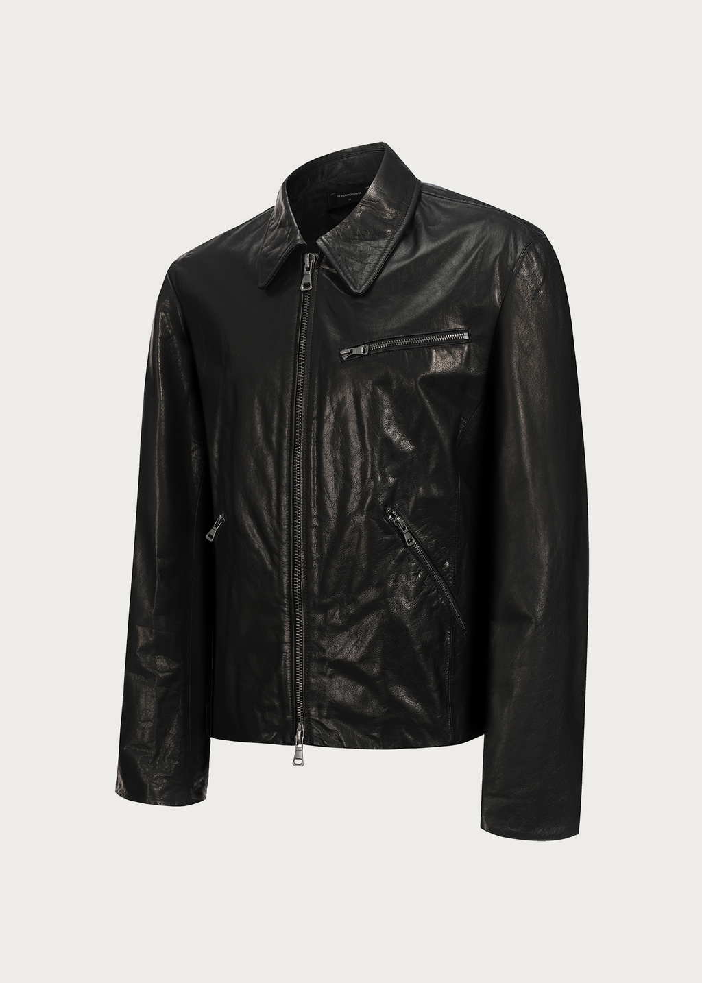 Vegetable-Tanned Leather Zipper Jacket