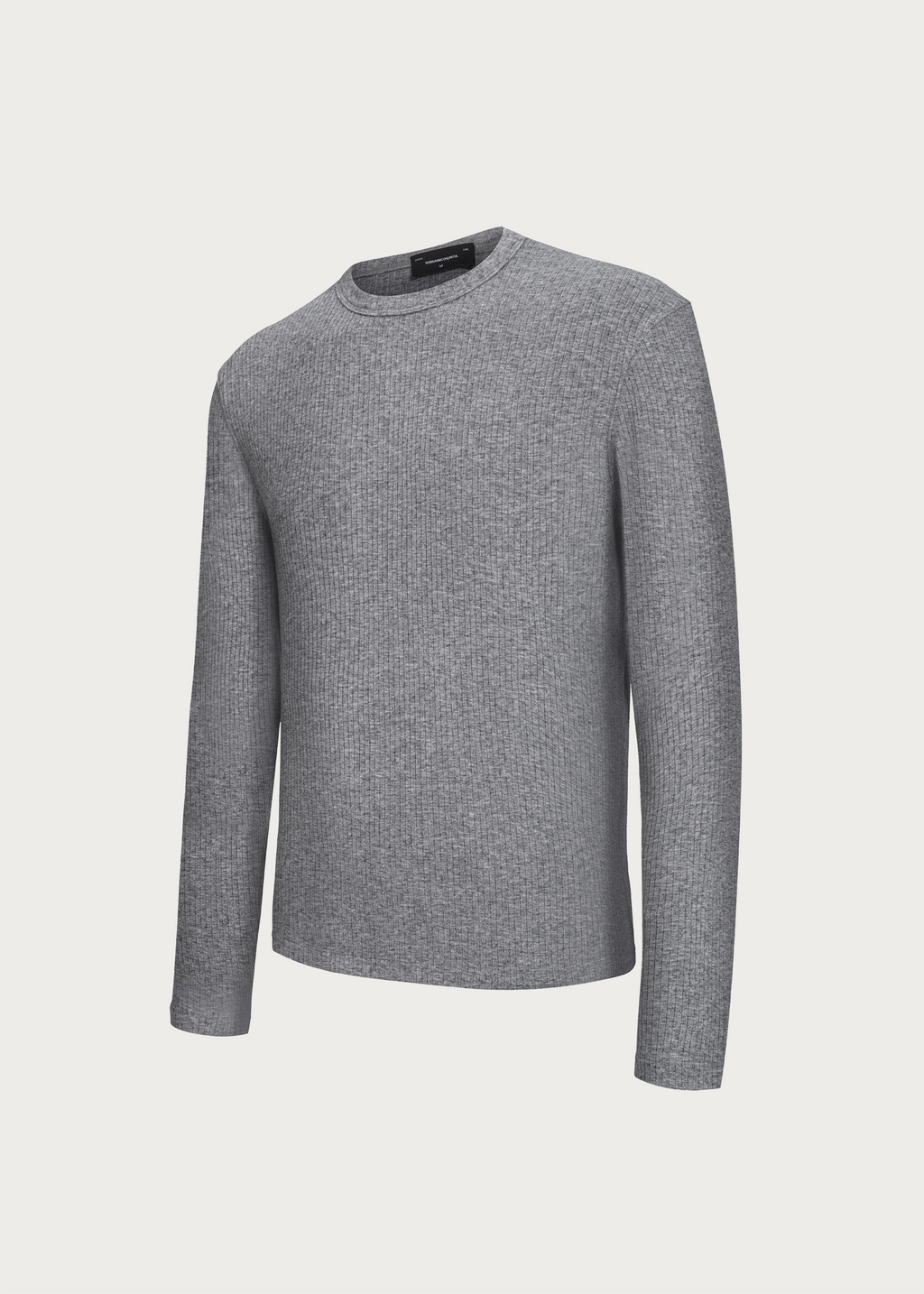 Stretchy Crew-Neck Long-Sleeve Base Layer T-Shirt Grey