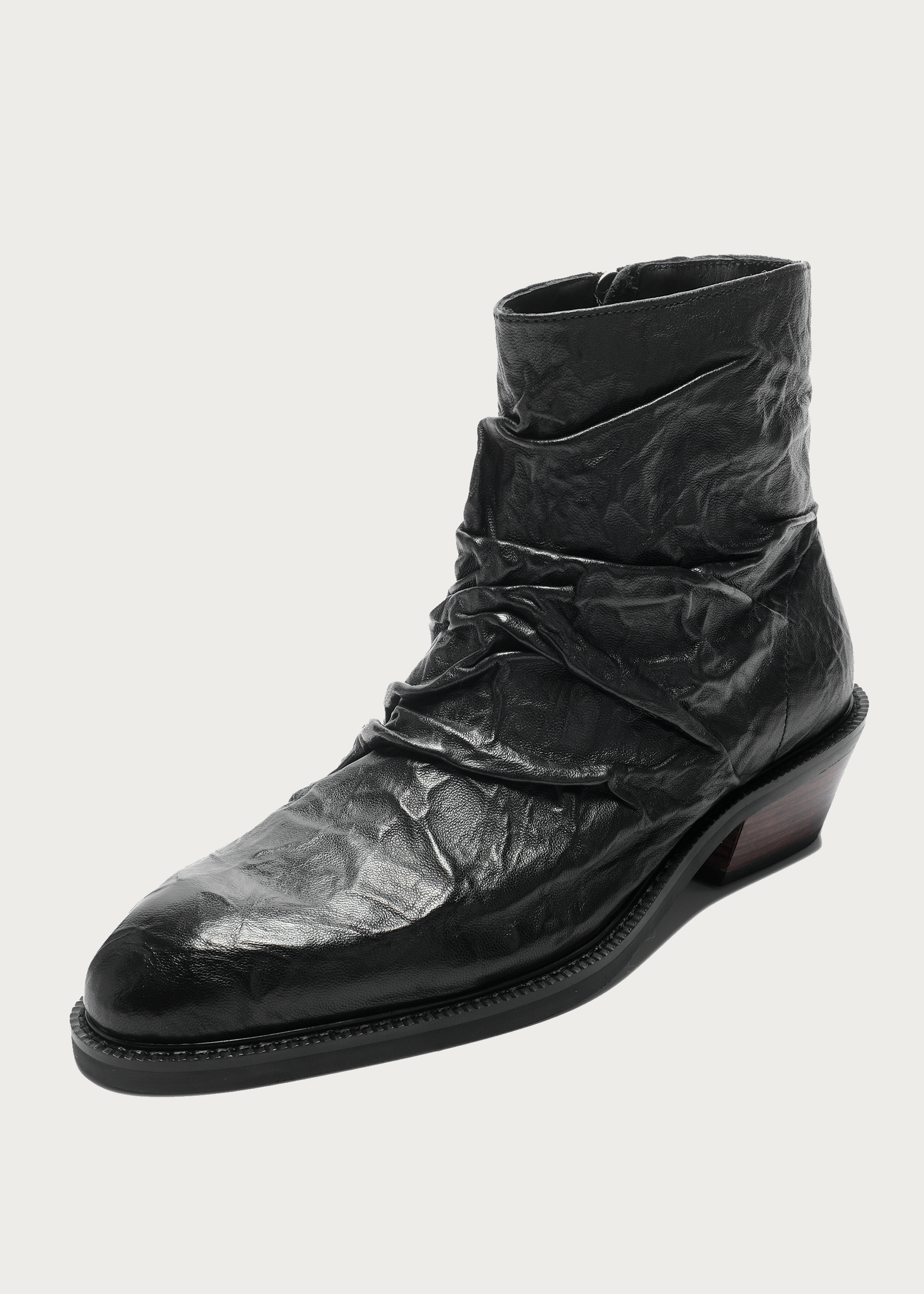 Chelsea boots Metallic-texture Pleated Sheepskin