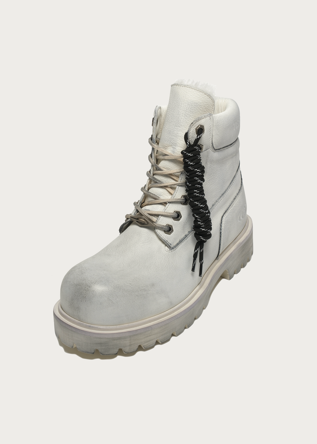 Ridge Cowhide Workwear Boots Dirty white（Fleece-lined）