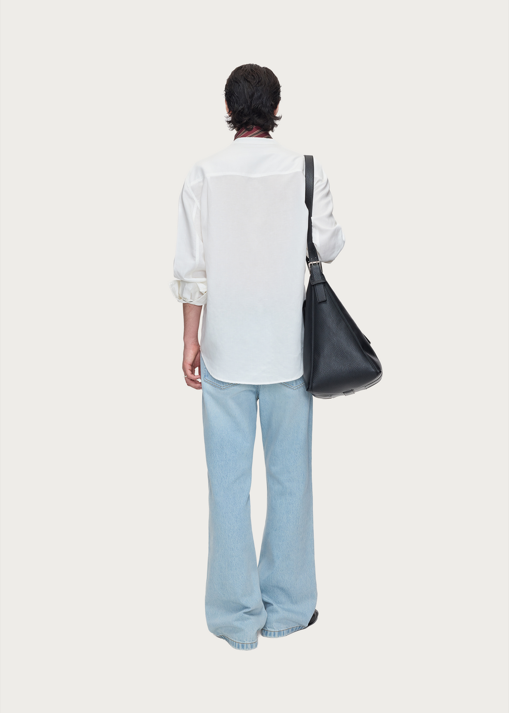 Textured Lyocell Stand-Collar Shirt