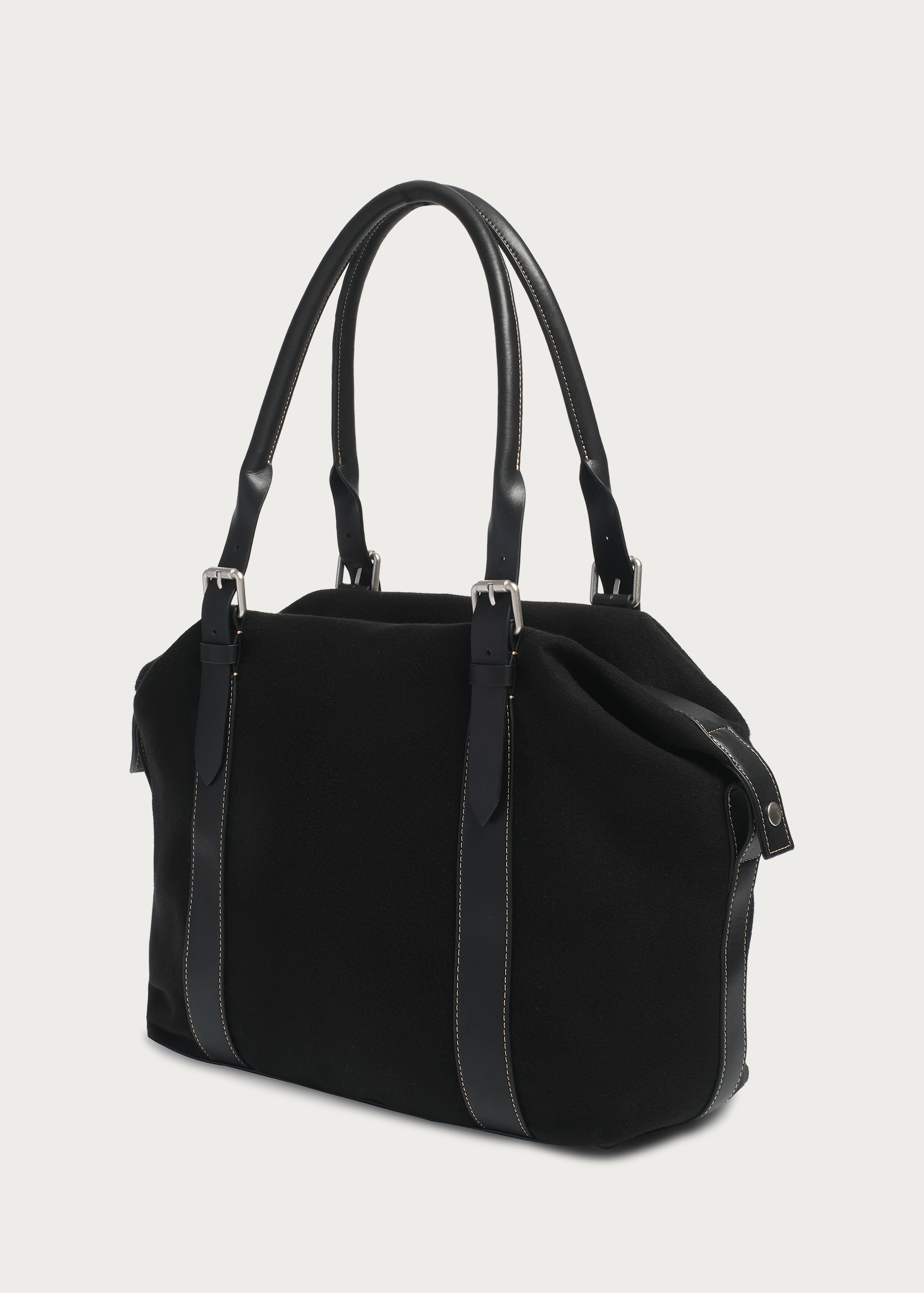 Suede and Leather Patchwork Shoulder/Crossbody Bag