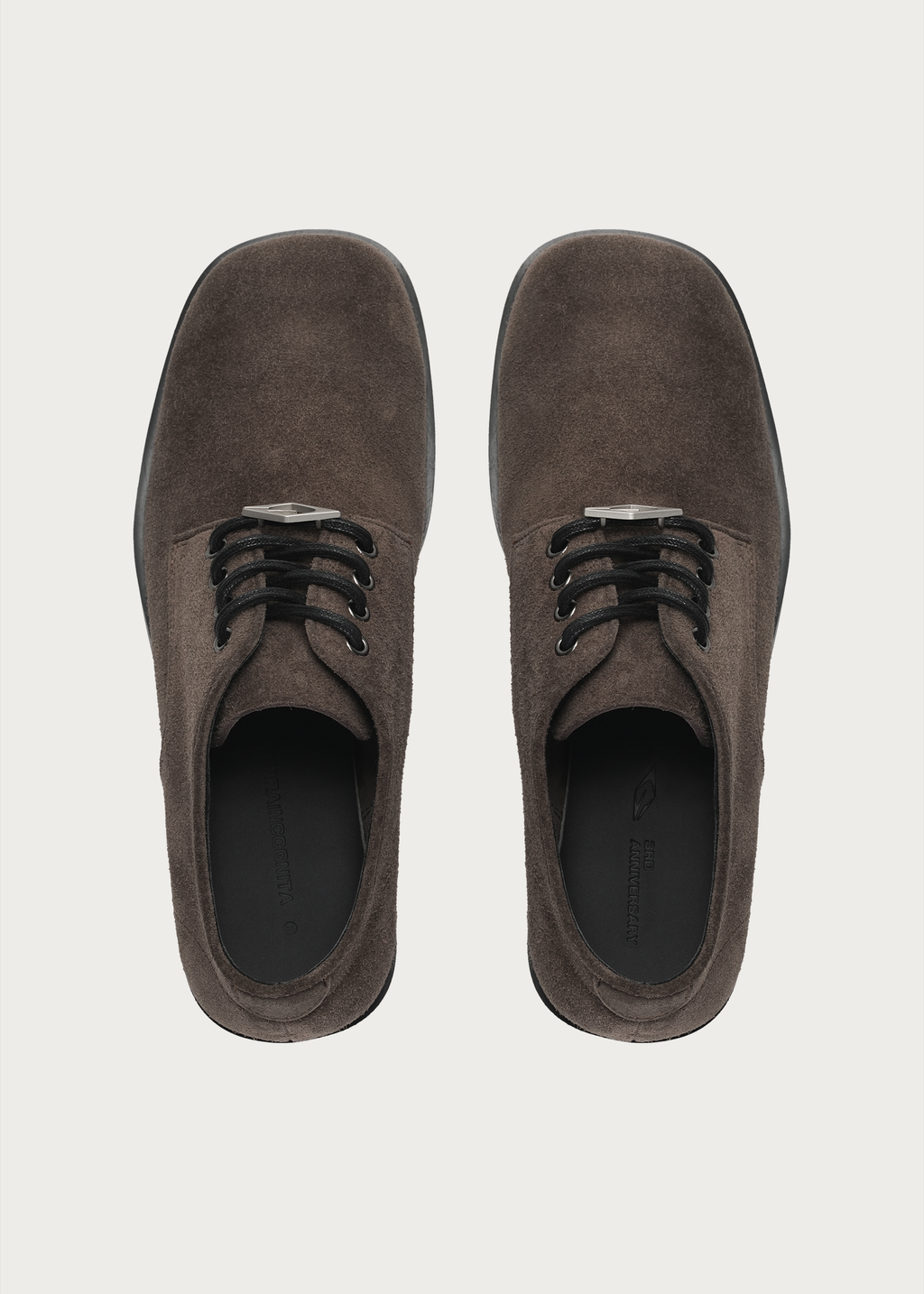 Suede Derby Shoes Brownish Gray