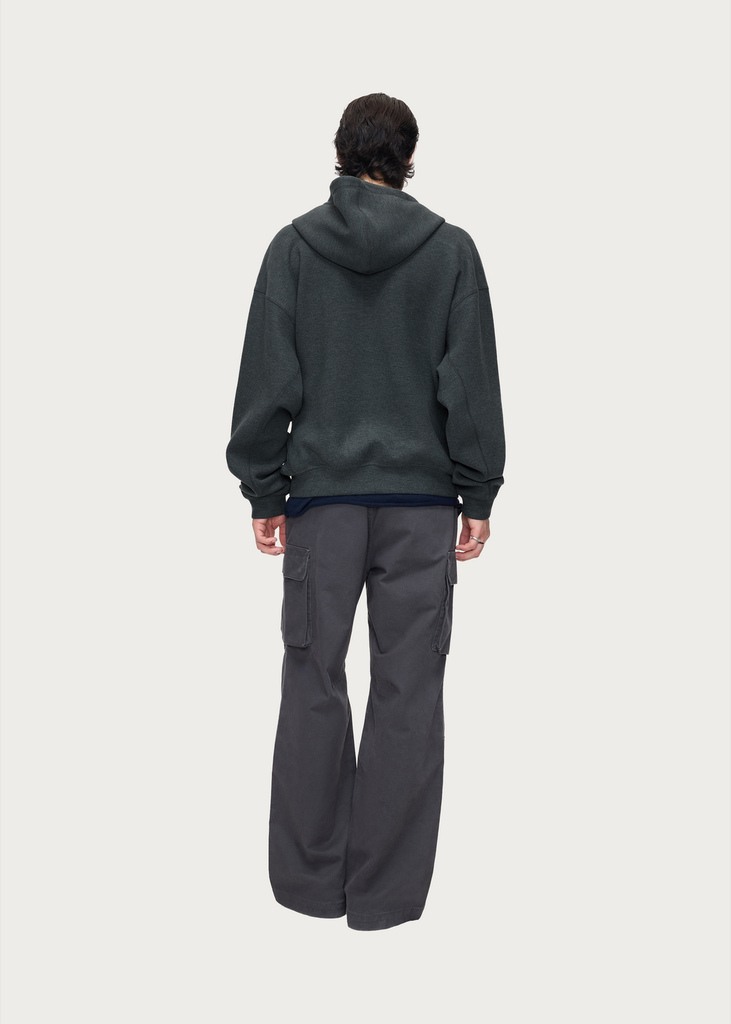 Heavyweight Wool-Blend Hoodie Gray
