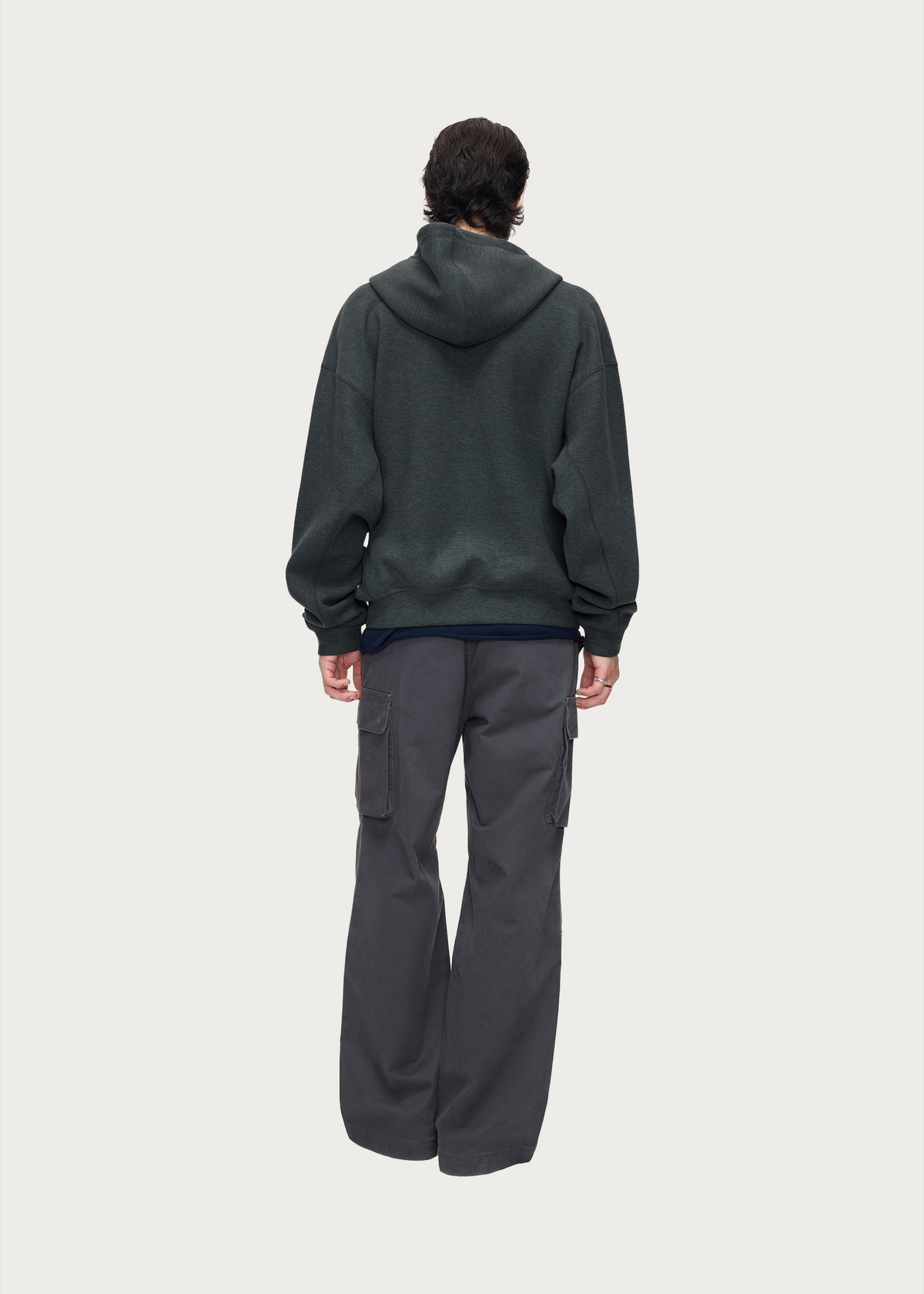 Heavyweight Wool-Blend Hoodie Gray