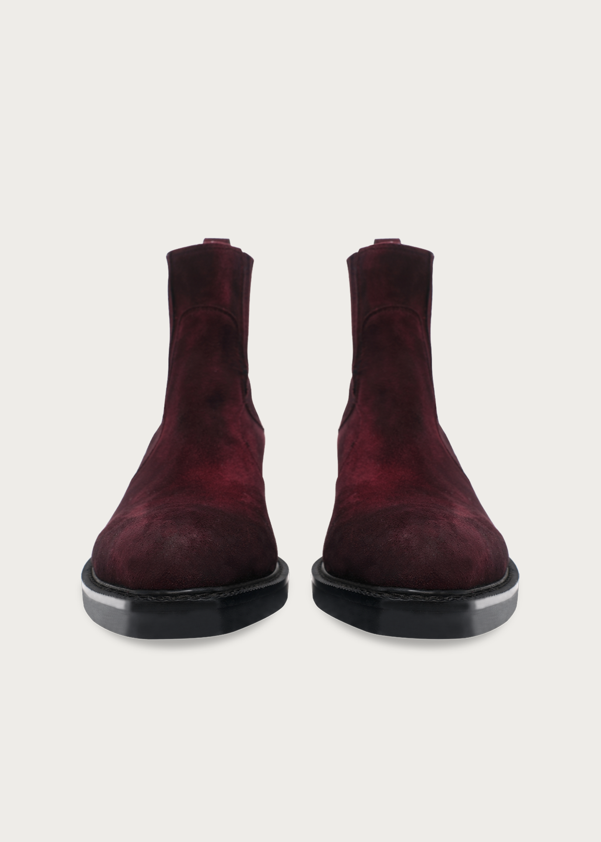 Chelsea boots Pointed-toe Velvet Garnet red