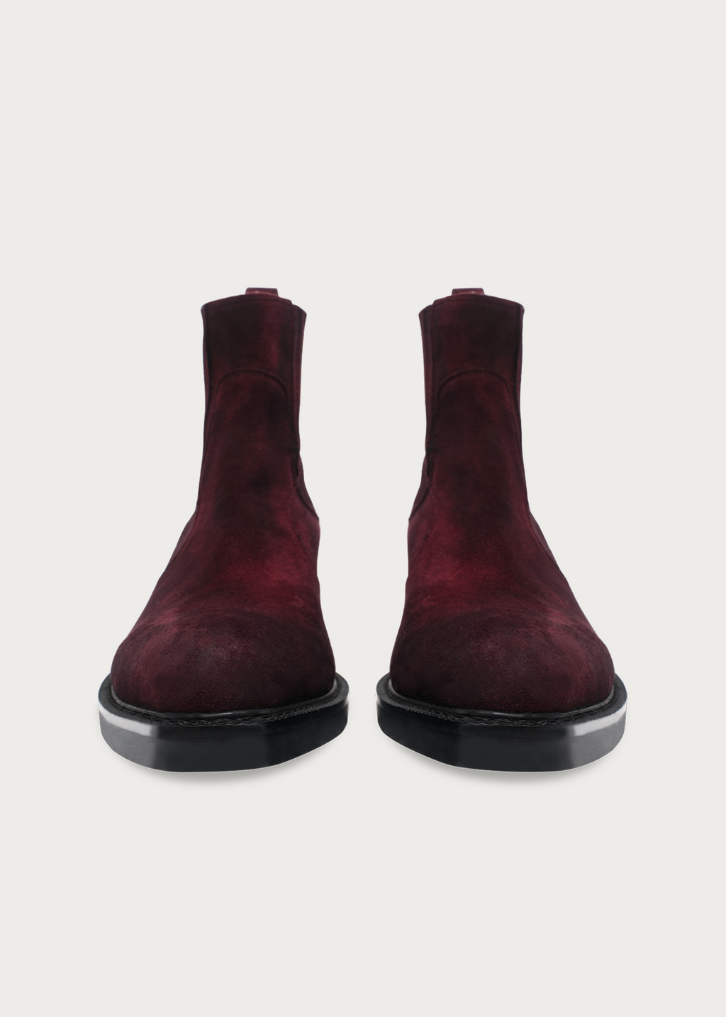Pointed-Toe Velvet Chelsea Boots Garnet Red