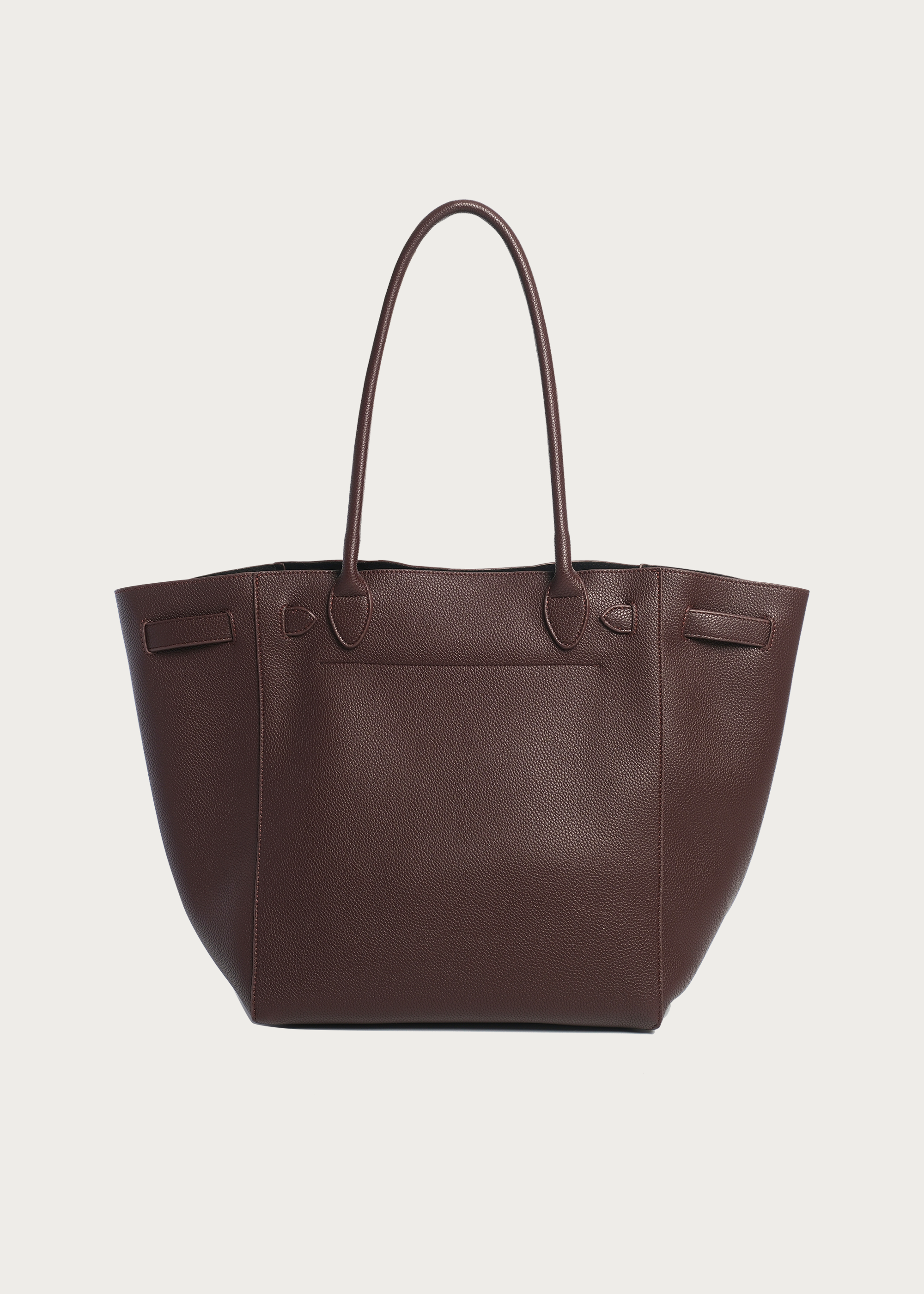 Lychee-Grain Microfiber Leather Large-Capacity Tote Bag Red