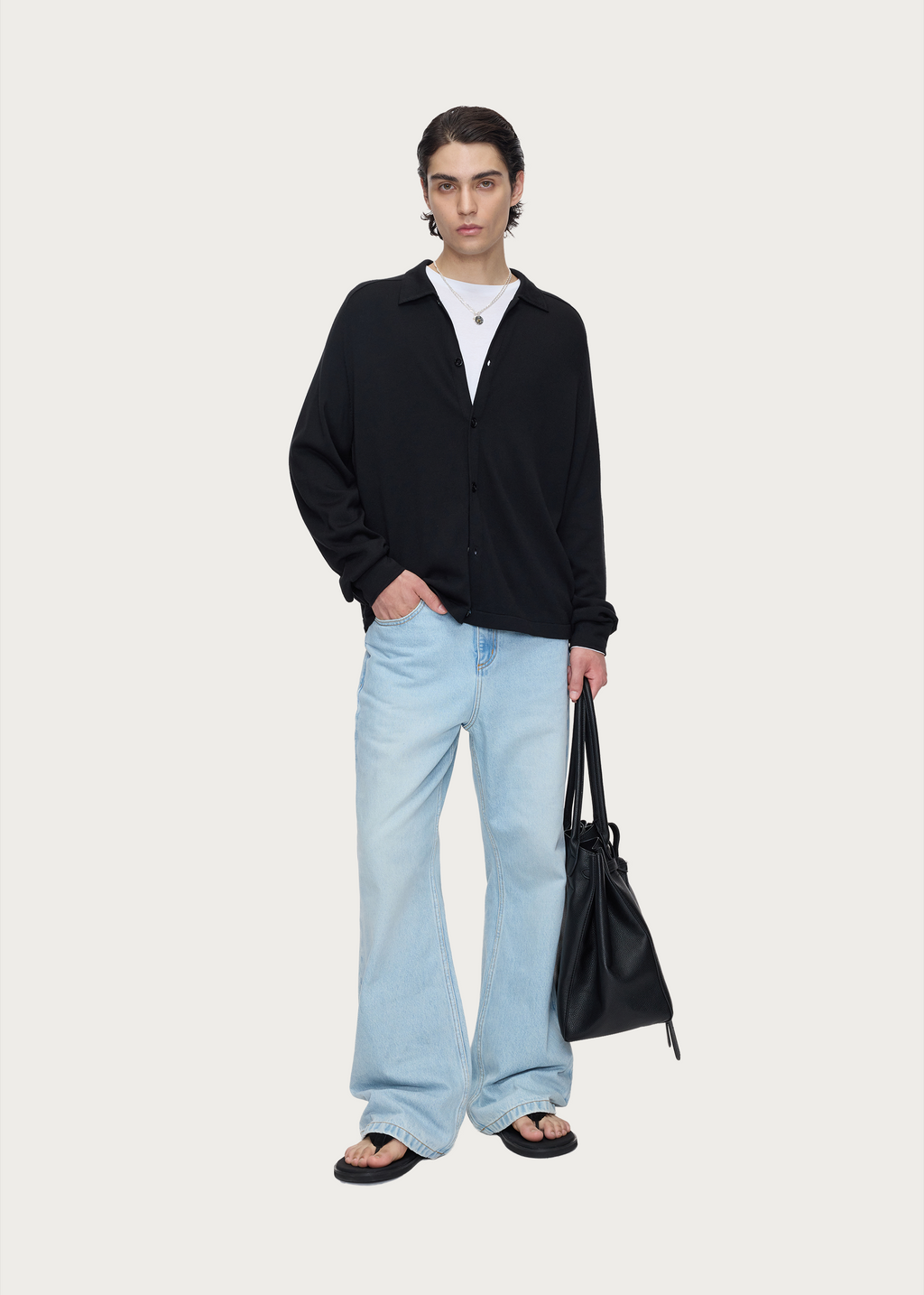 Modal-Blend Polo Cardigan