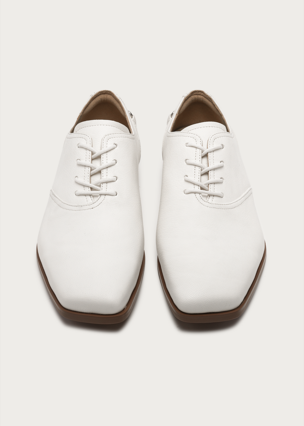 Vesper Metal-Buckle Derby Shoes White
