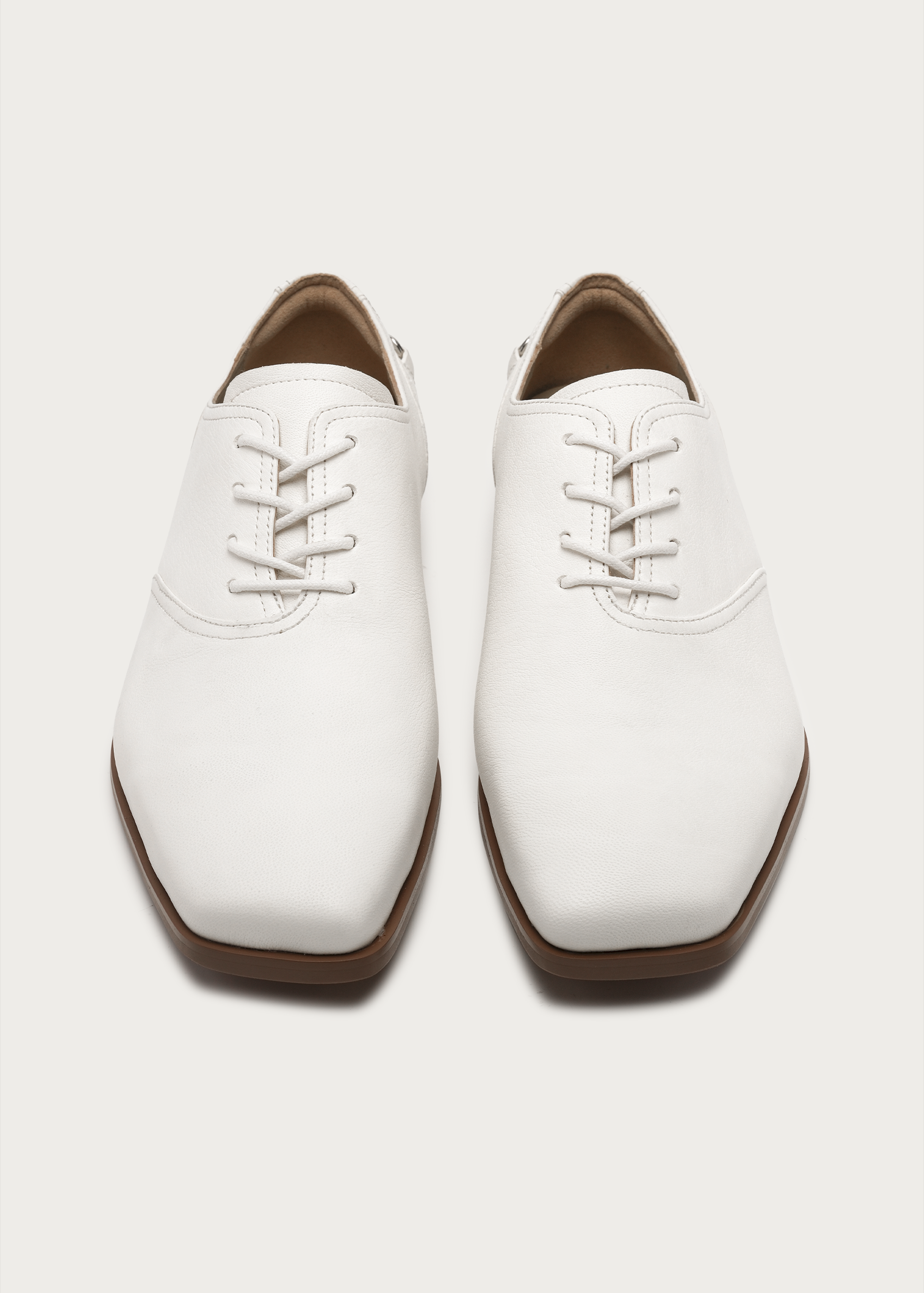Vesper Metal-Buckle Derby Shoes White