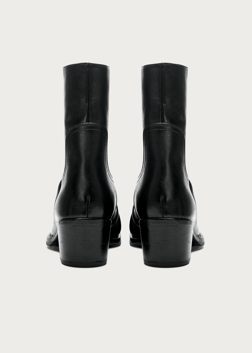 Roux Ruched Washed Horsehide Boots Black