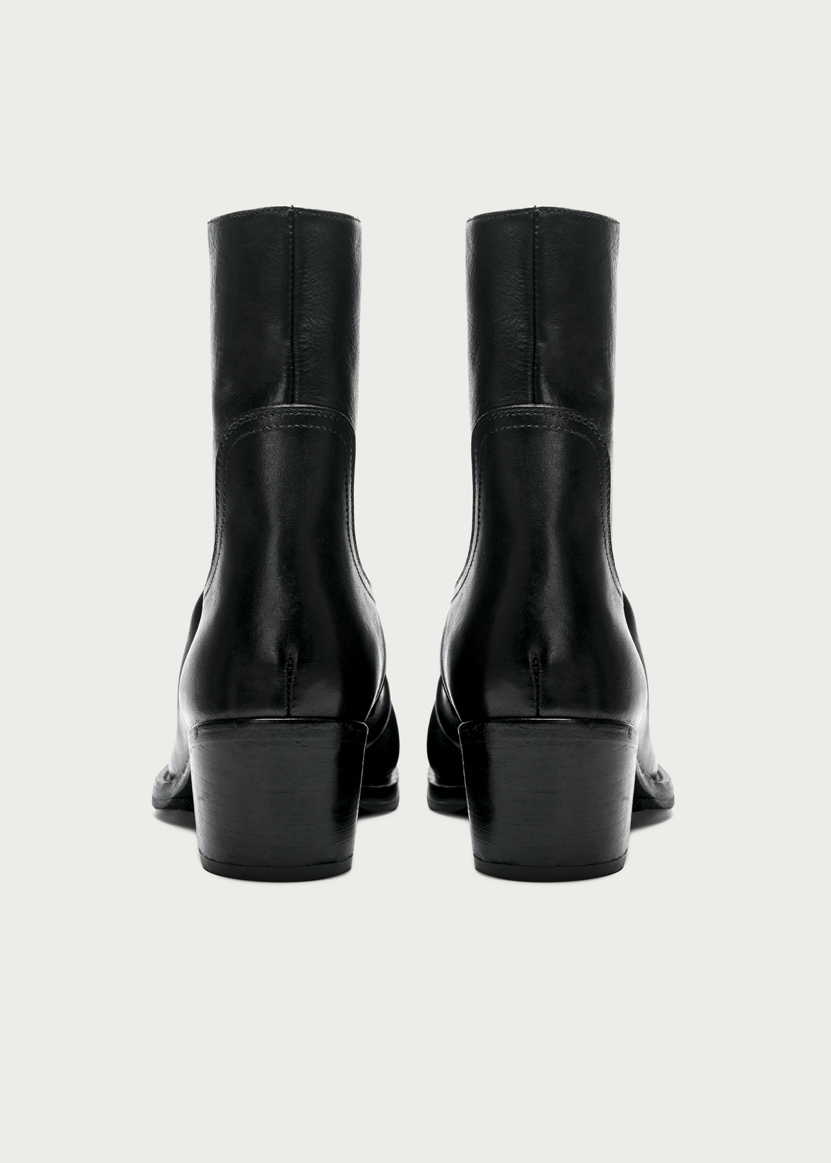 Roux Ruched Washed Horsehide Boots Black