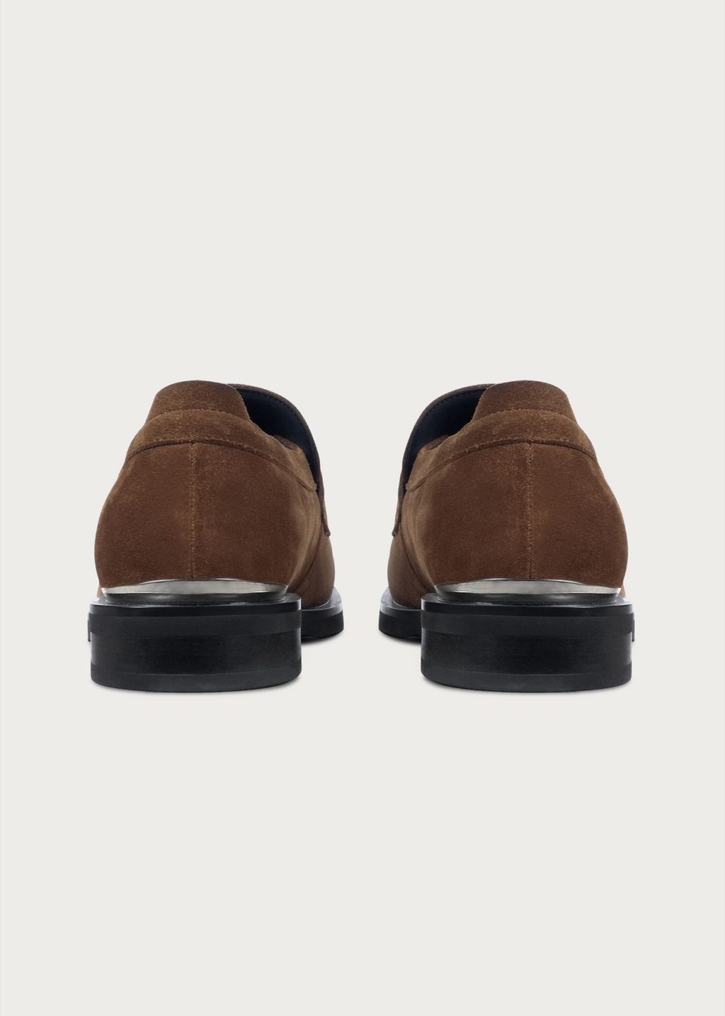 Cove Button Suede Loafers Brown