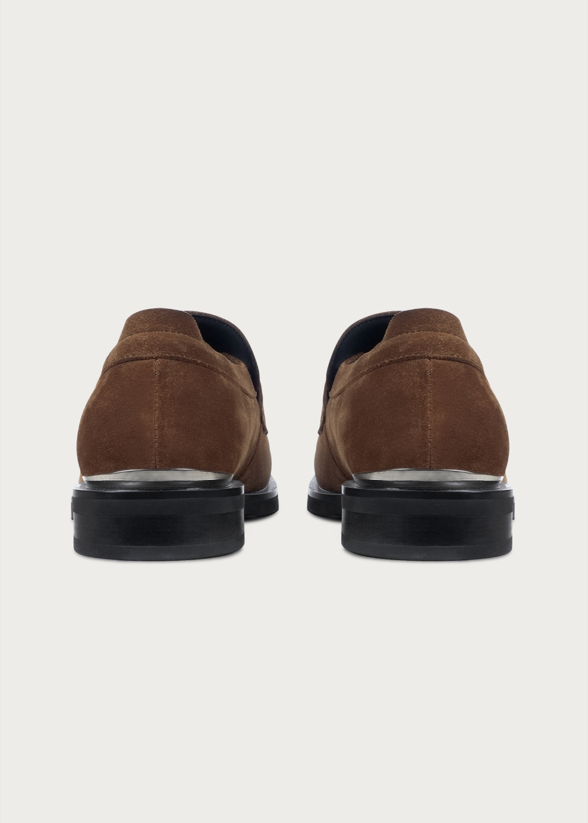 Cove Button Suede Loafers Brown