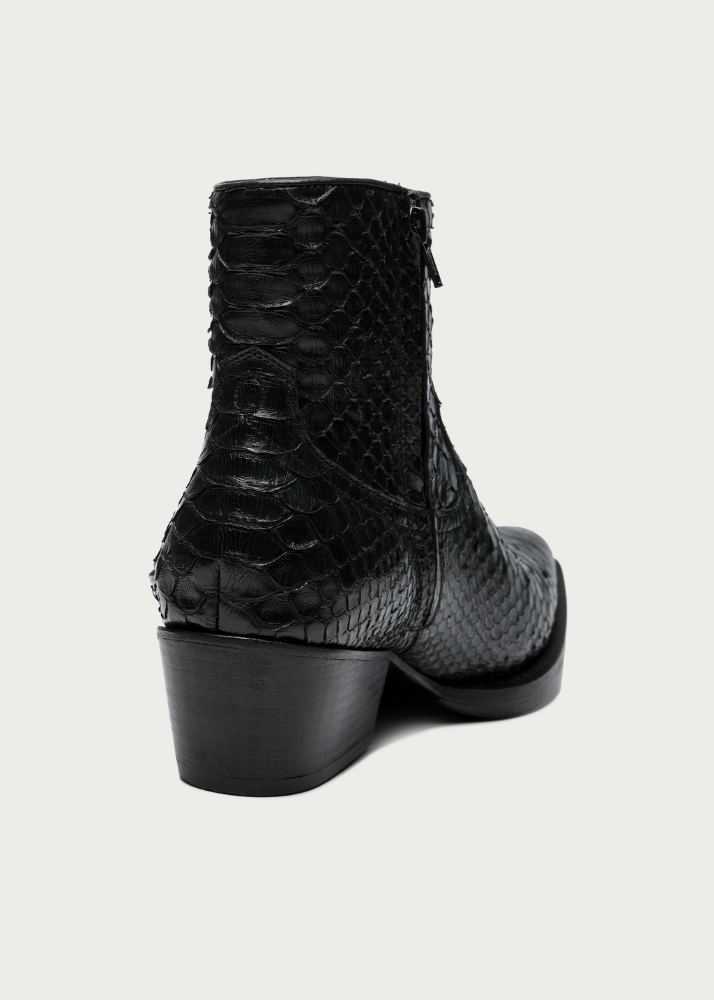 Ashen Python Leather Ankle Boots