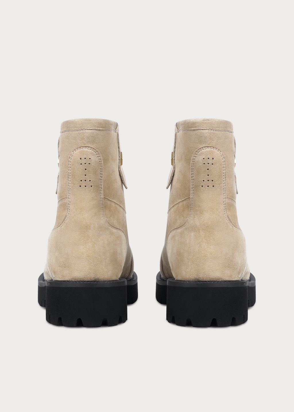 Fleece Mid-Top Snow Boots Light Cream Brown