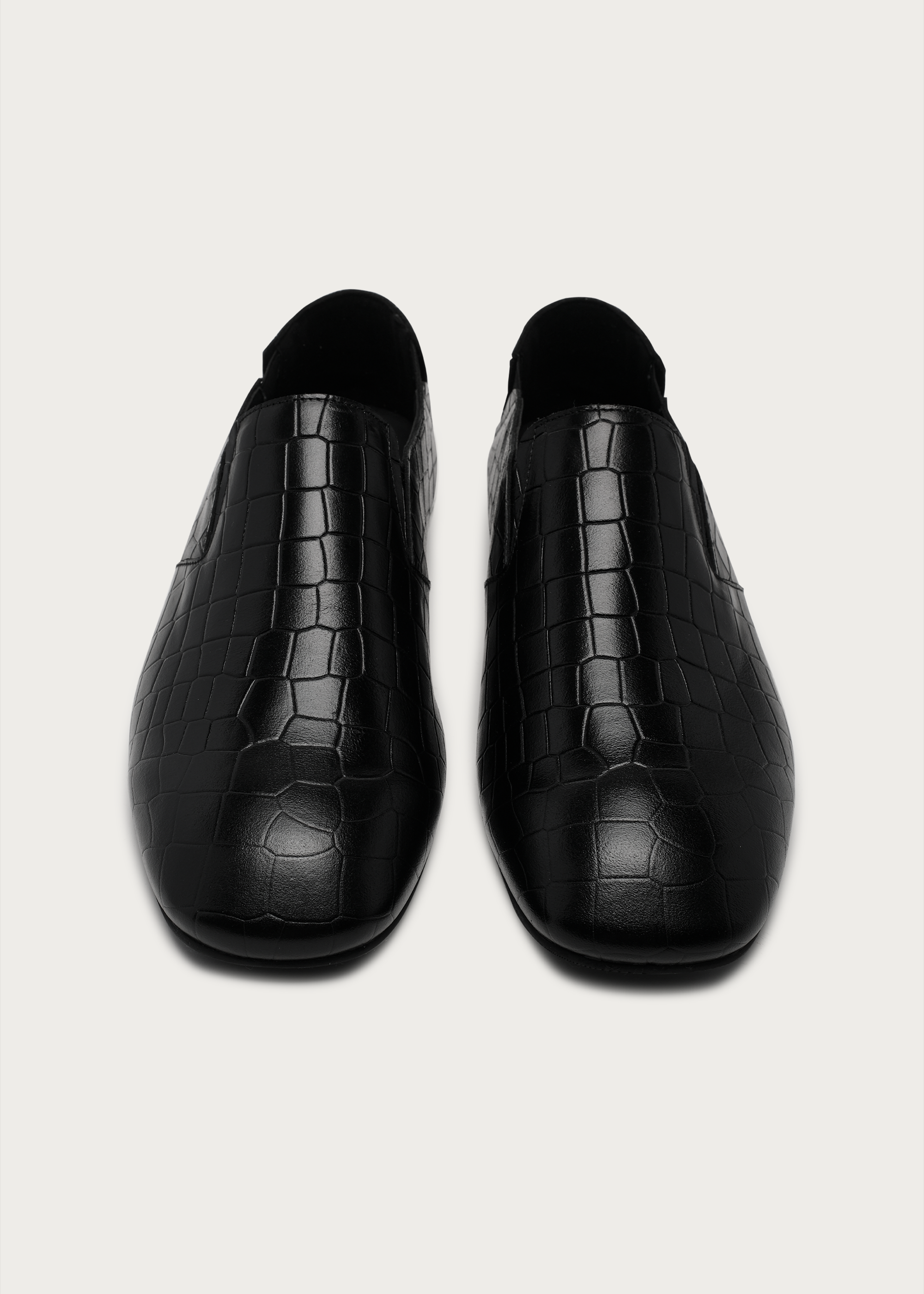 Rune Embossed Leather Loafers Black