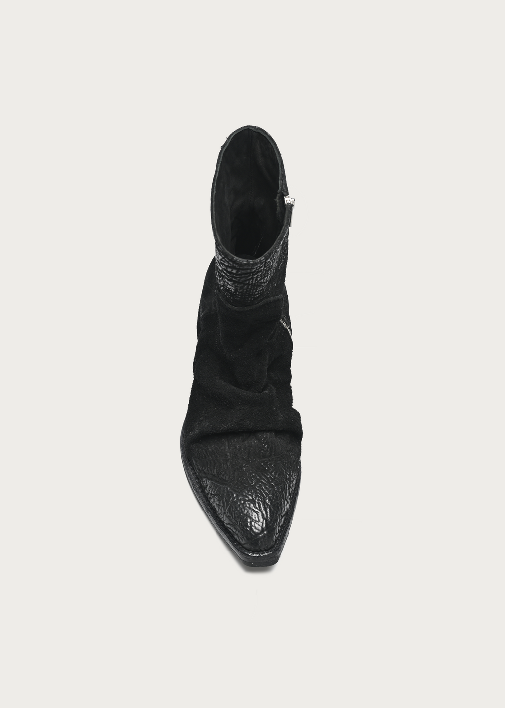 Roux Ruched Shrunken-Grain Horsebutt Leather Ankle Boots