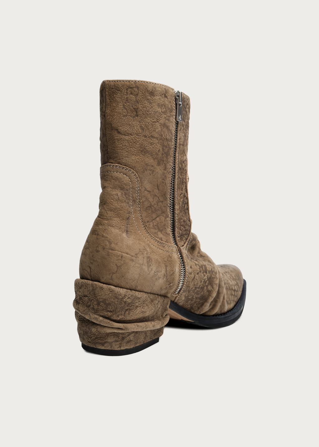 Roux Ruched Washed Horsehide Boots