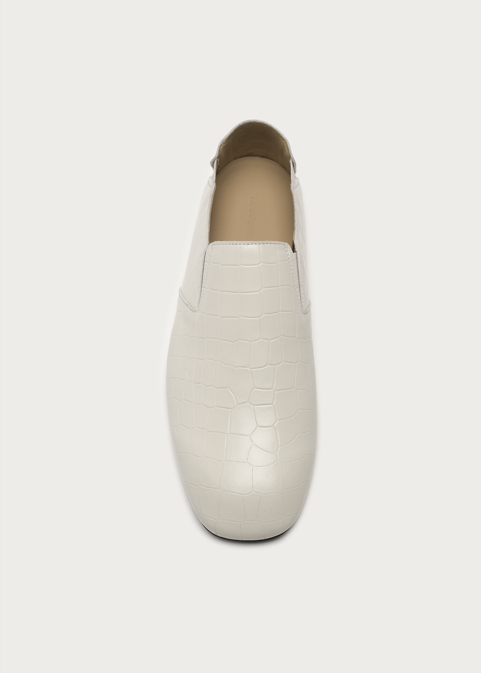 Slip-on Embossed leather loafers White