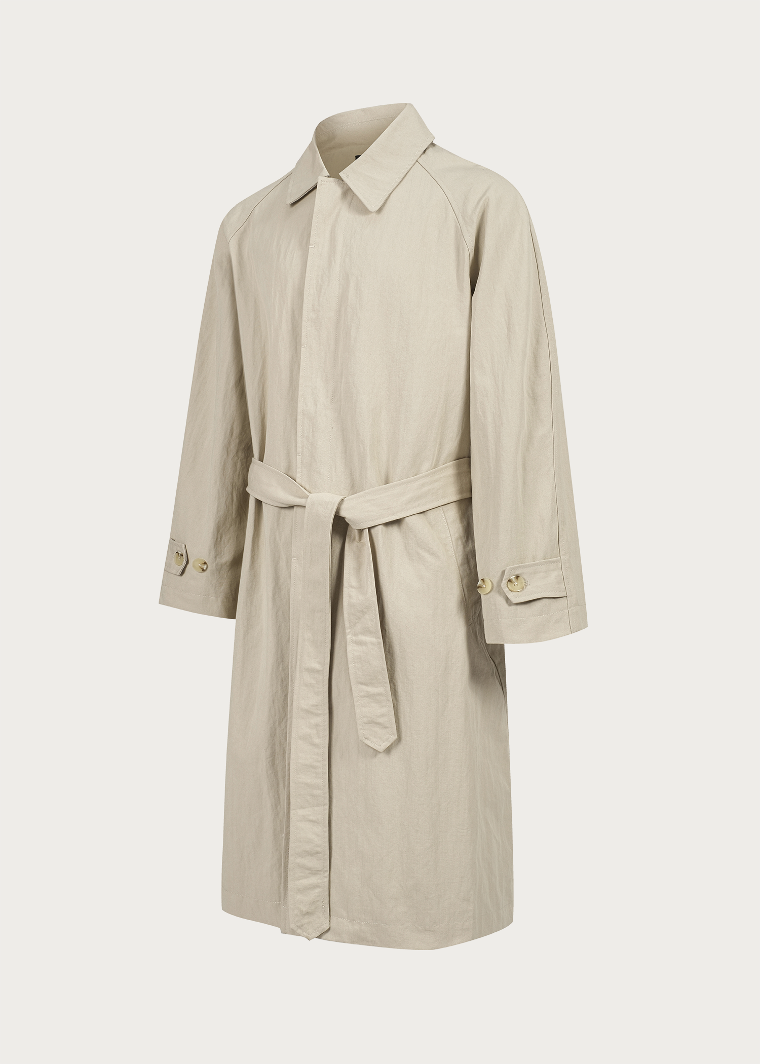 Long Lapel Trench Coat Khaki