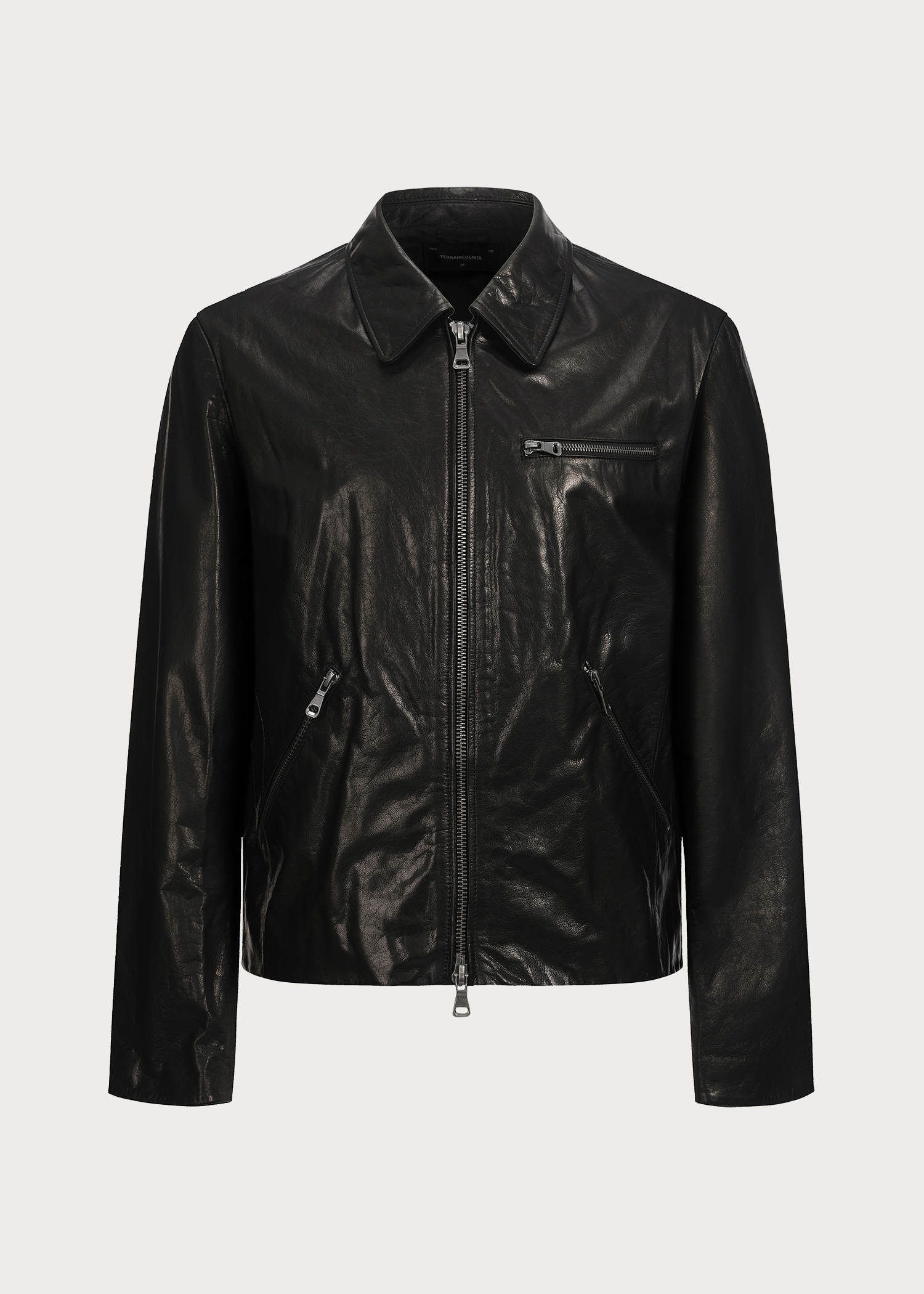 Vegetable-Tanned Leather Zipper Jacket