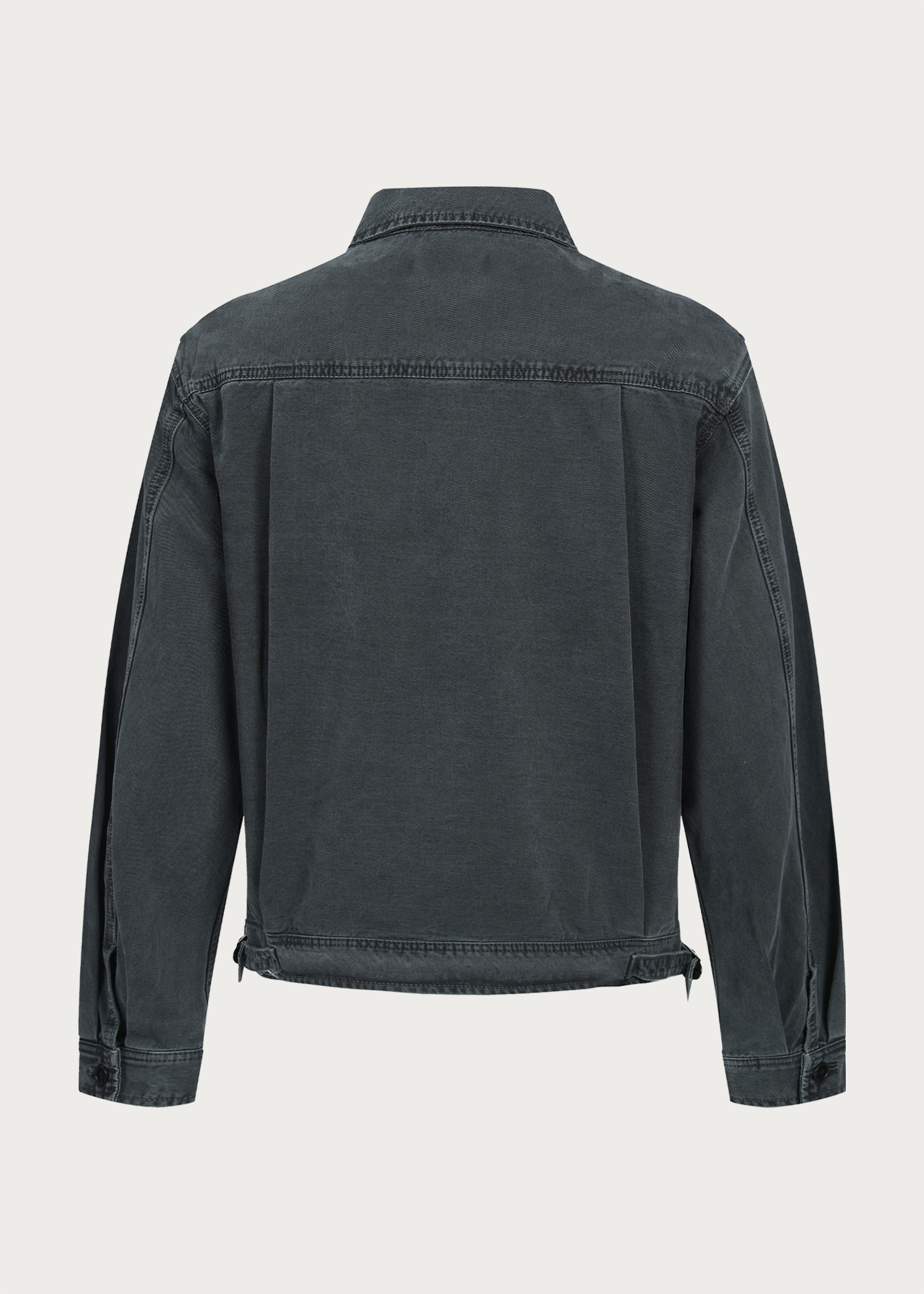 Twill washed denim jacket Gray green