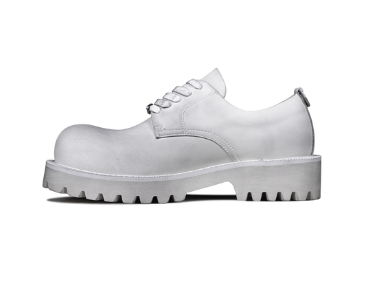 Dirty white matte derby shoes
