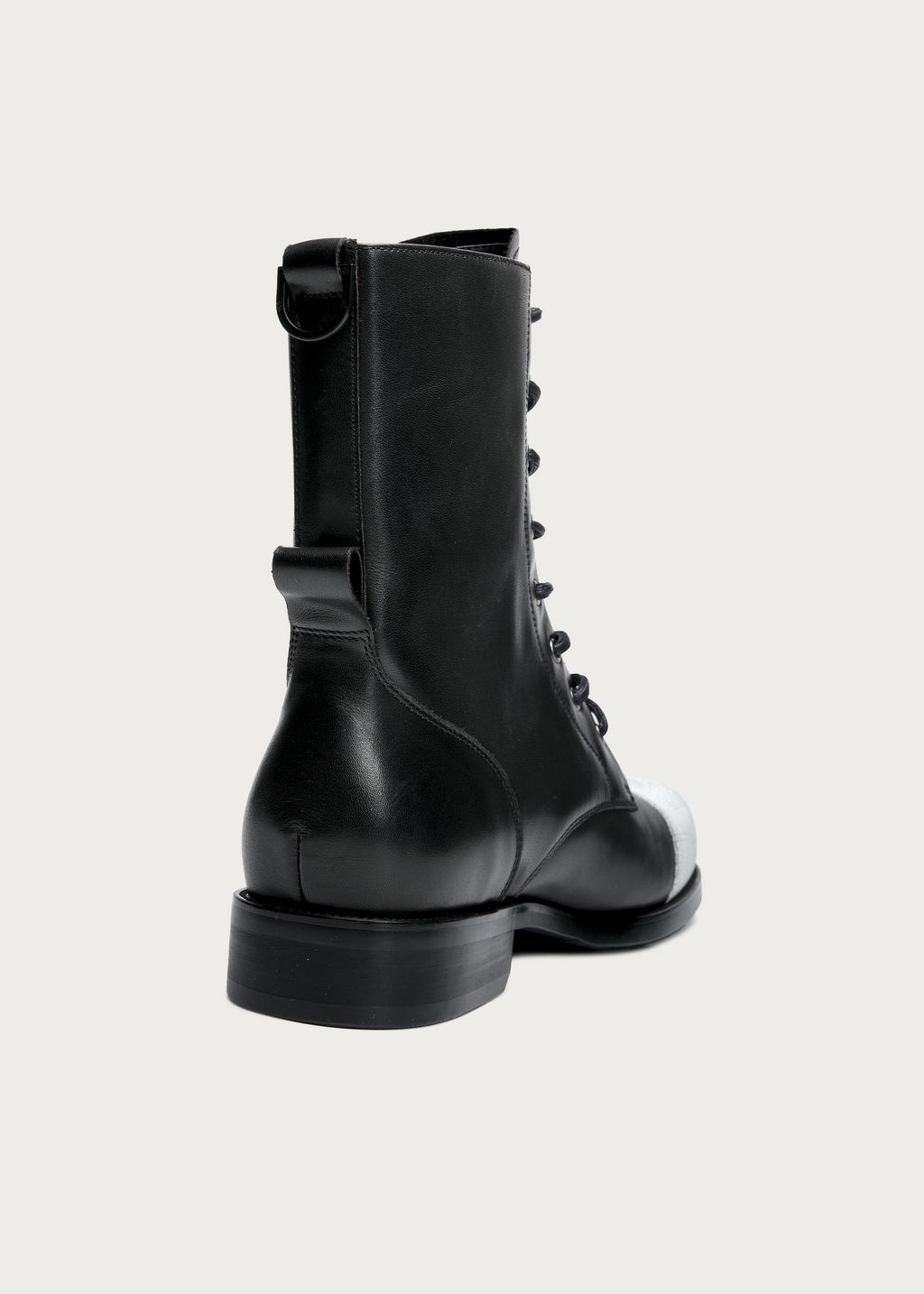 Varek Contrast-Toe Leather Lace-Up Boots