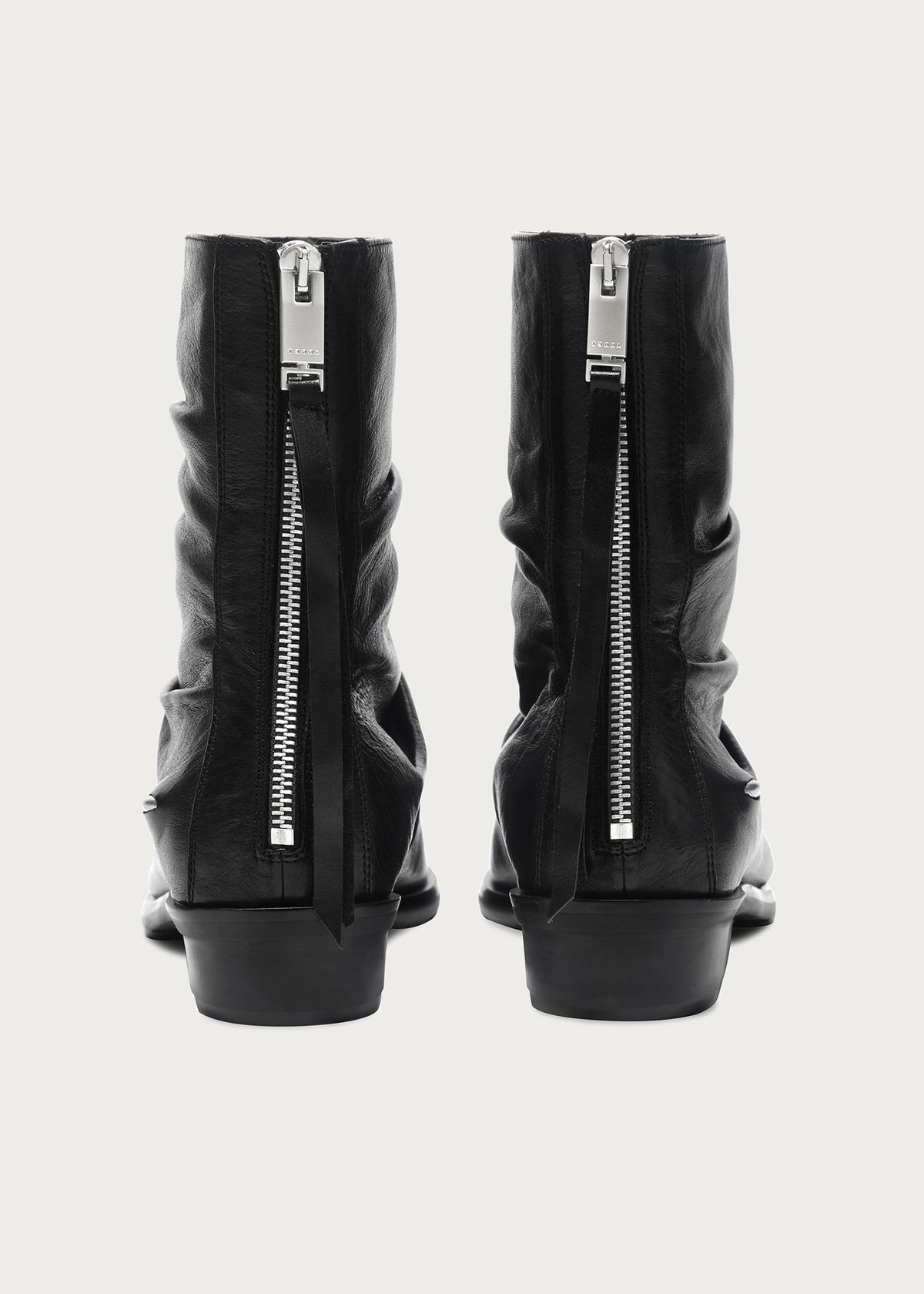 Riven Full-Grain Horsehide Ankle Boots Black