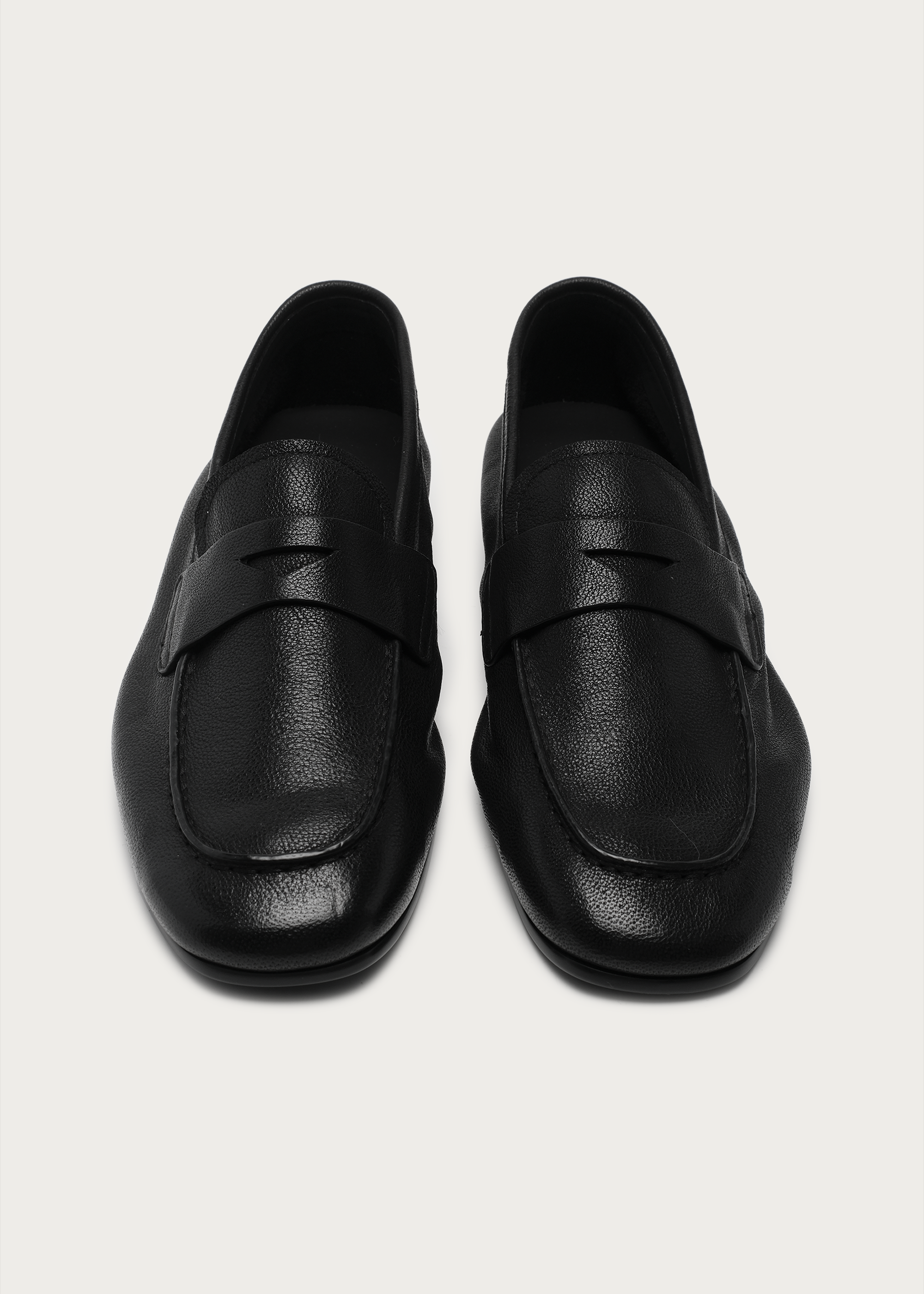 Dune Camel Leather Loafers Black