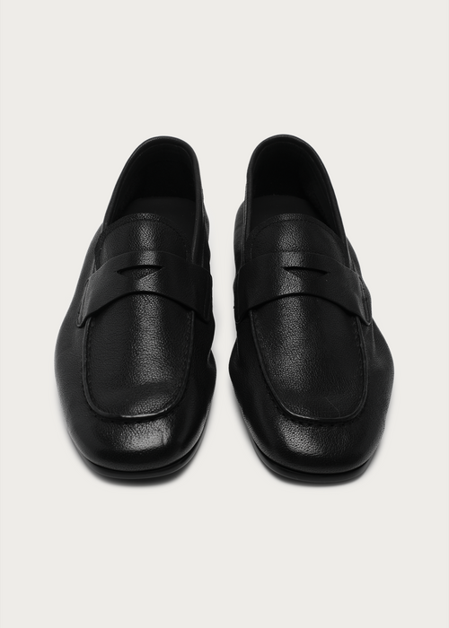 Camel leather loafers Black