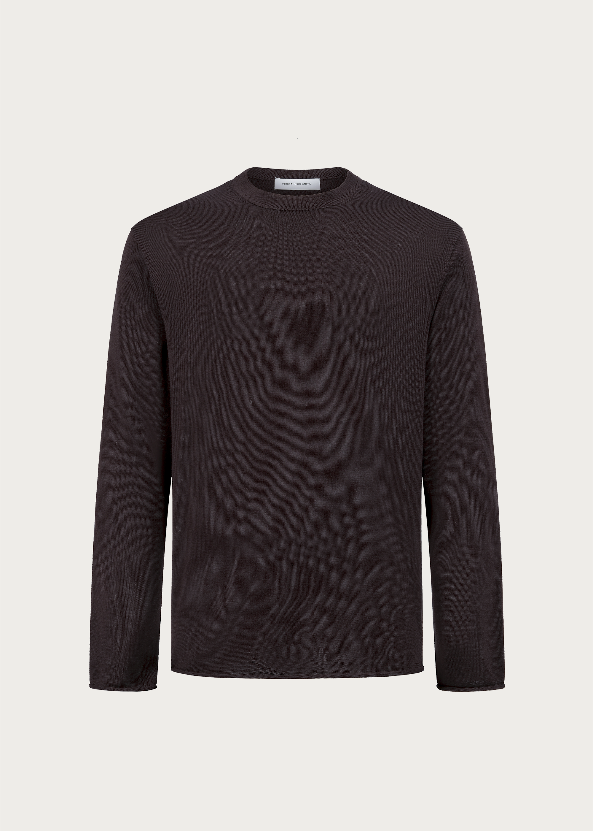 Crew-neck knit pullover Deep red