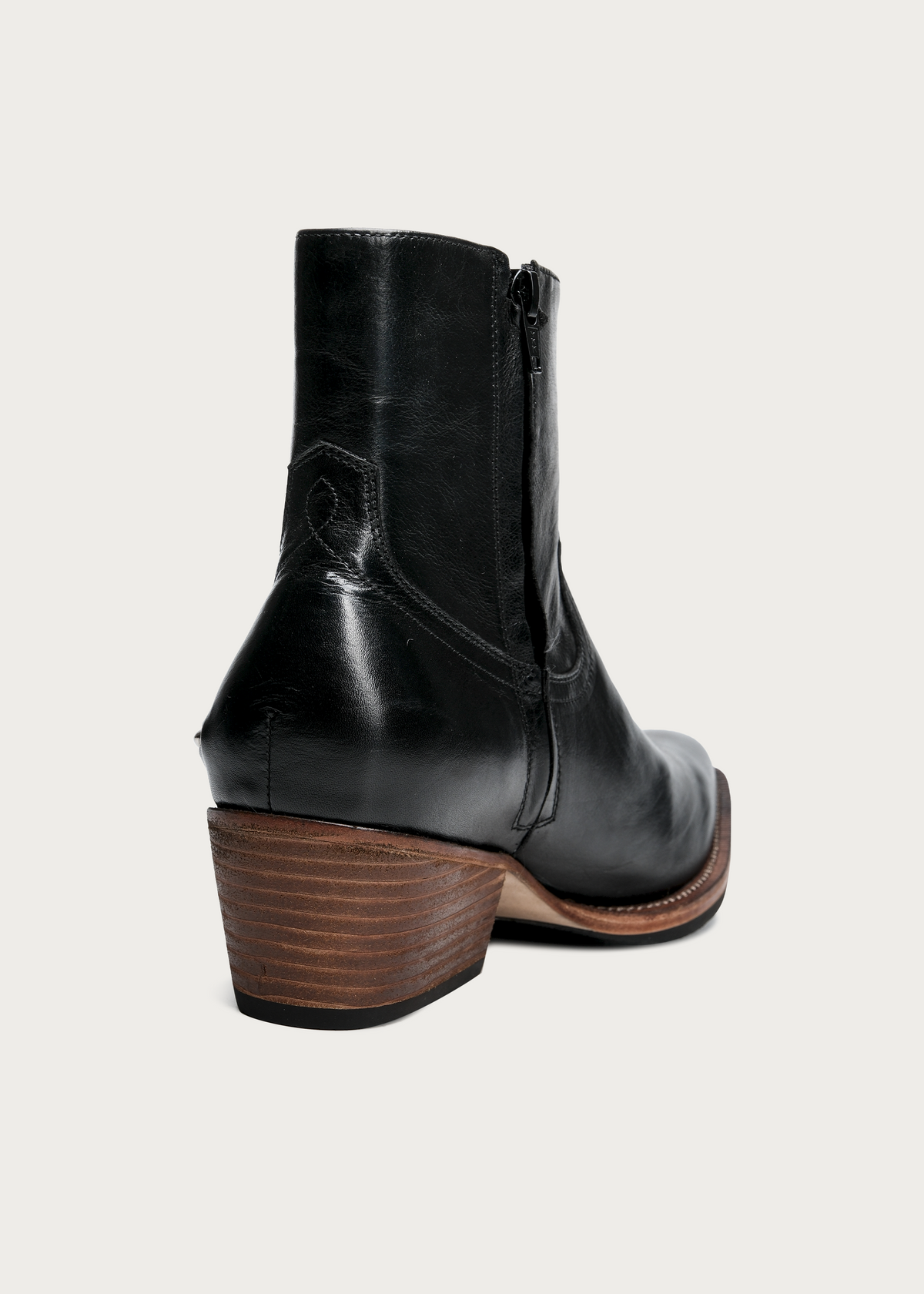 Ashen Leather Ankle Boots Black