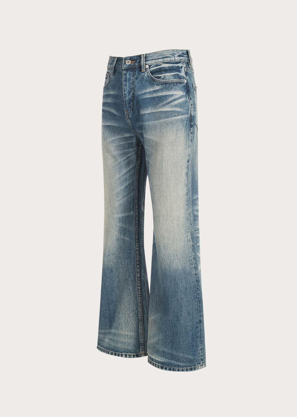 Retro Blue Light-Wash Bootcut Jeans