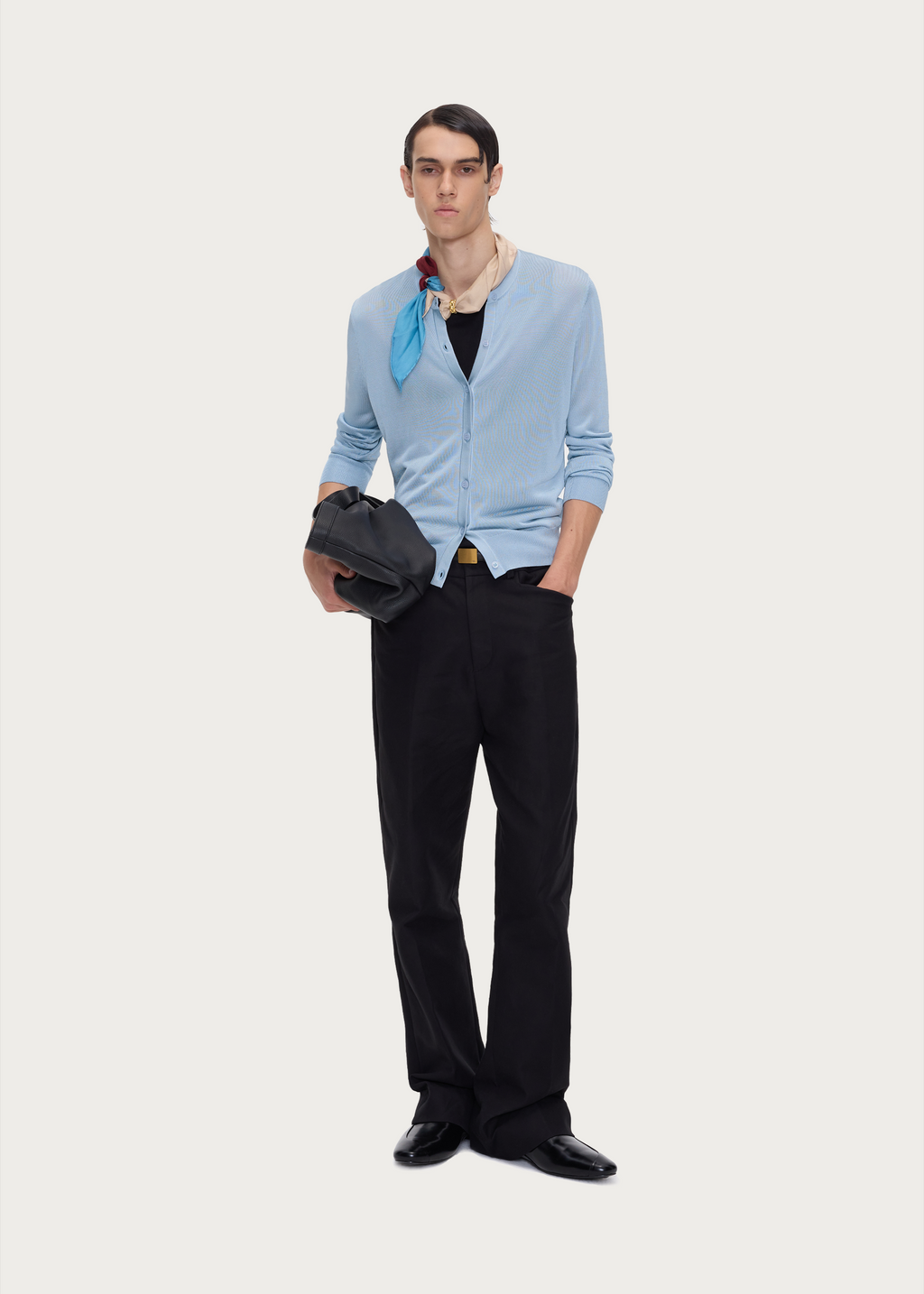 Lightweight Crew-Neck Knit Cardigan