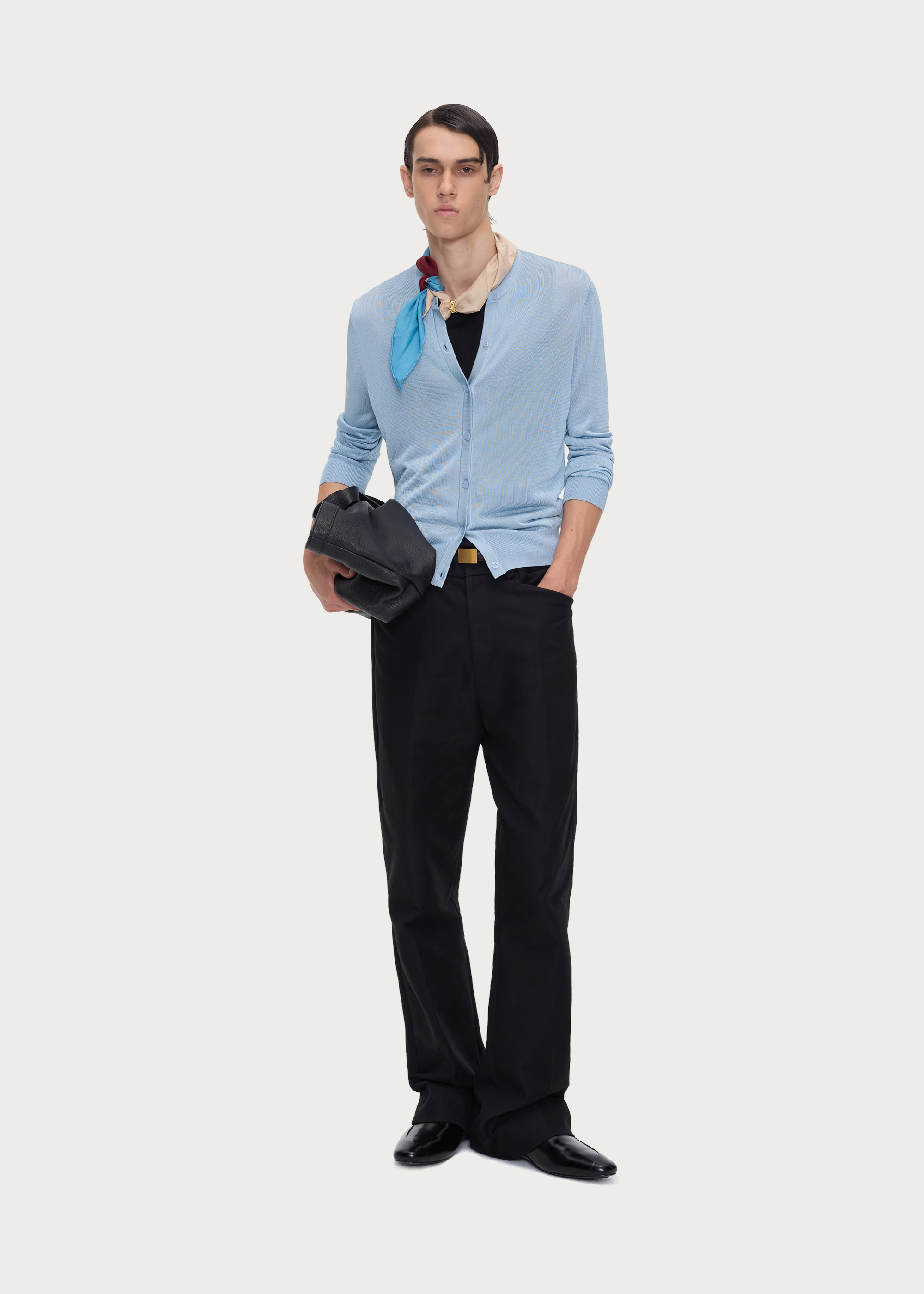 Lightweight Crew-Neck Knit Cardigan
